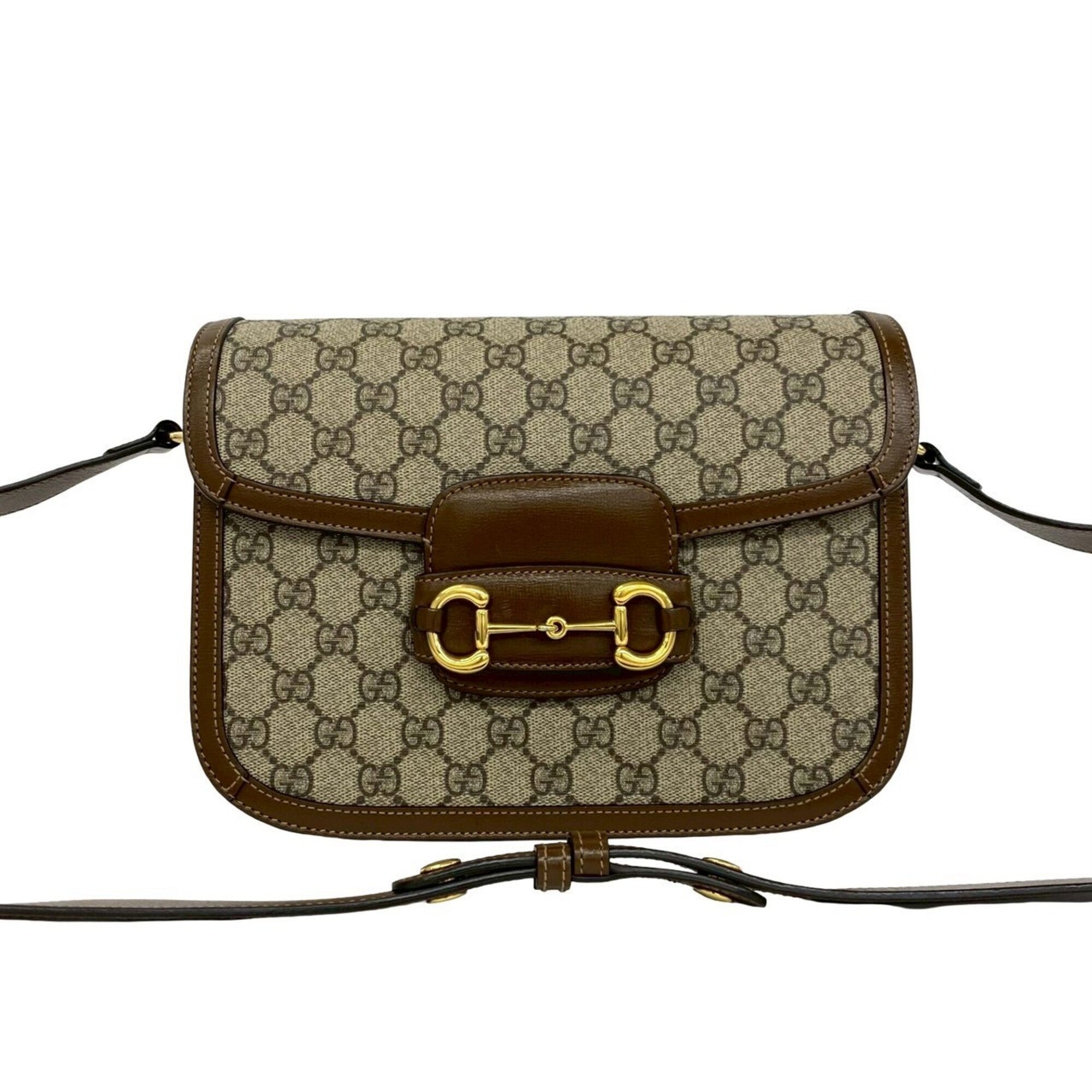 Gucci Brown Leather Elastane Pochette Shoulder Bag (Pre-Owned)