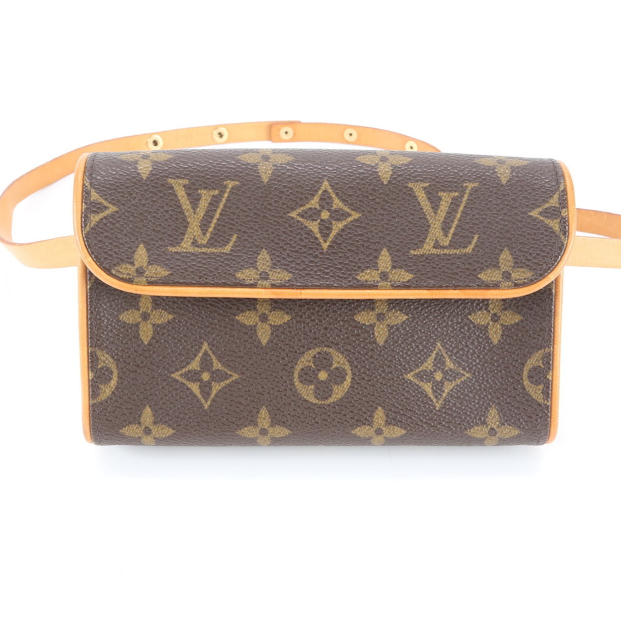 Louis Vuitton Dark Brown Coated Canvas Leather Handbag Pochette (Pre-Owned)