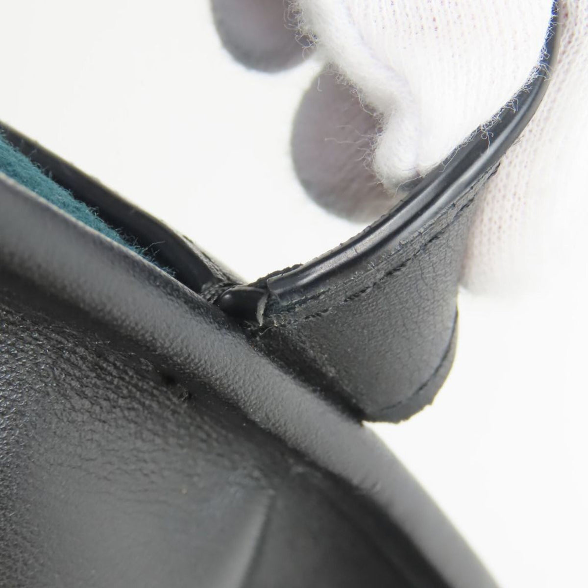 Coach Black Green Felt Leather Tote Bag (Pre-Owned)