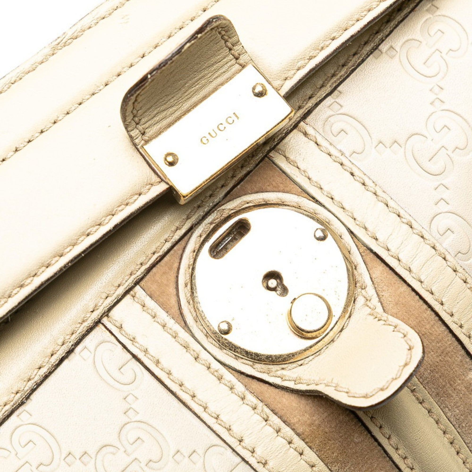 Gucci Guccissima Beige Leather Handbag (Pre-Owned)
