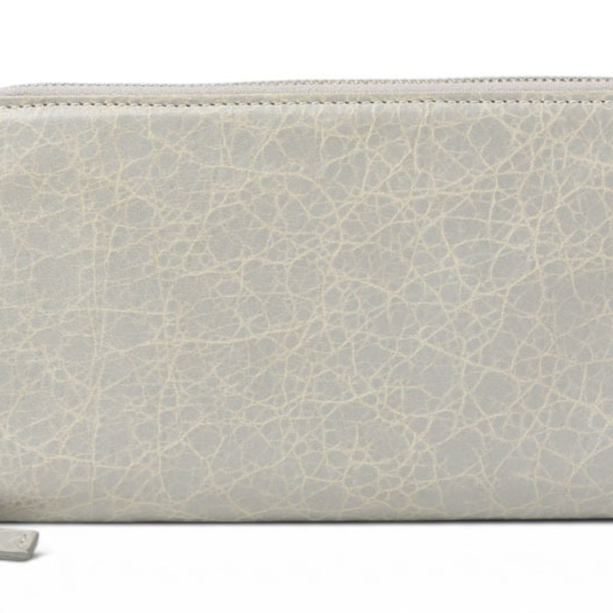Balenciaga Light Gray Leather Long Wallet (Bi-Fold) (Pre-Owned)
