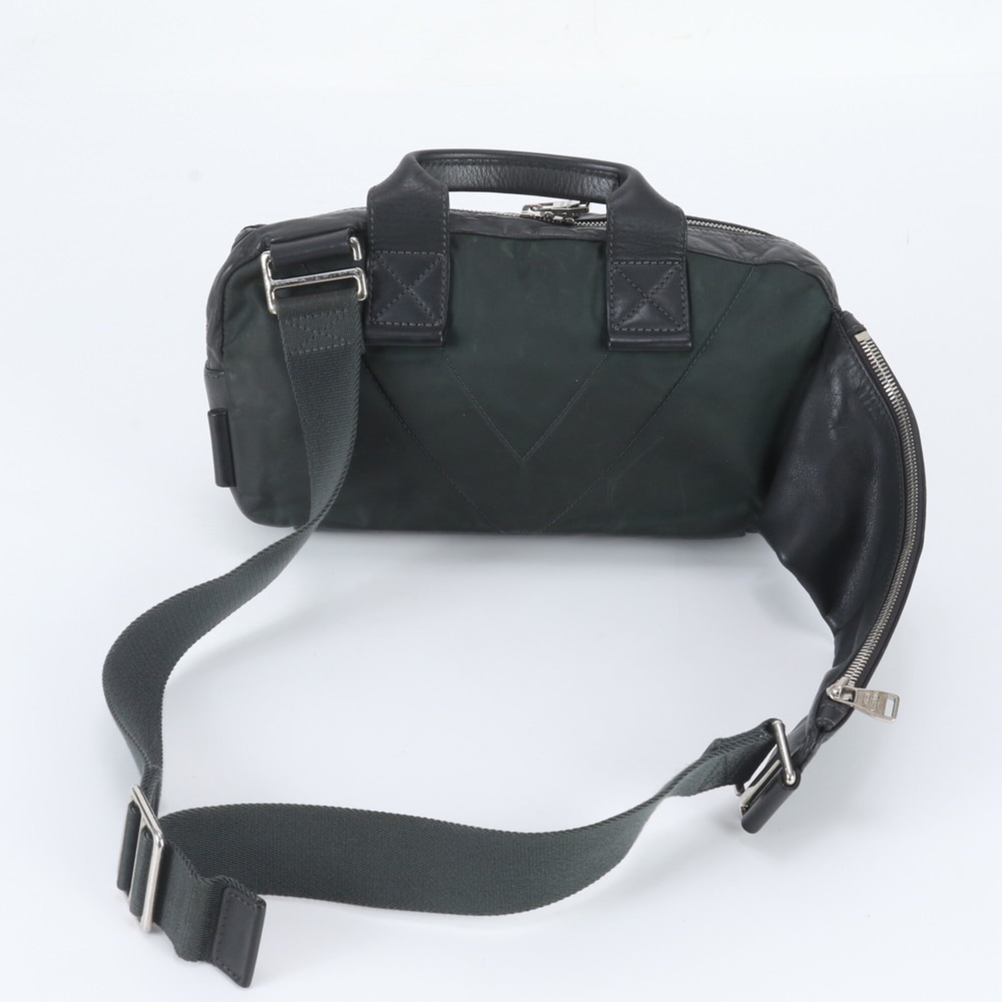 Louis Vuitton Gray Leather Fanny Pack Sling Bag (Pre-Owned)