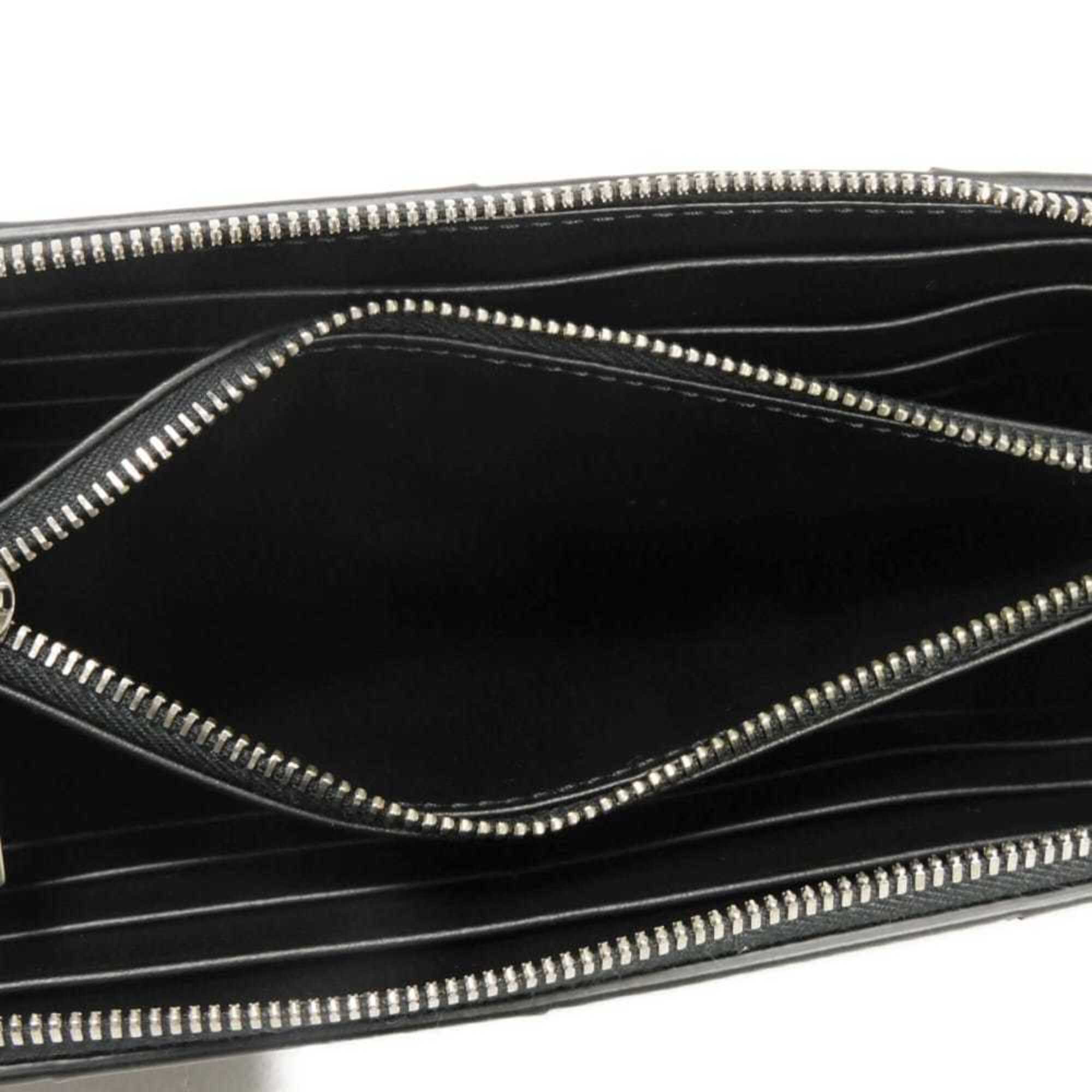 Bottega Veneta Black Intrecciato Long Wallet (Bi-Fold) (Pre-Owned)