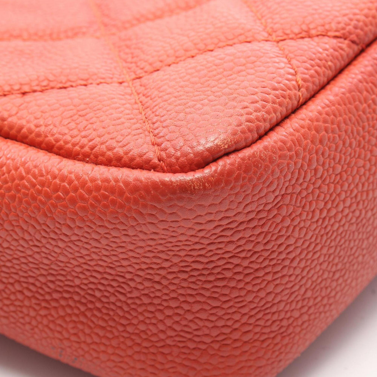 Chanel Red Color Grained Calfskin Handbag Shoulder Bag (Pre-Owned)