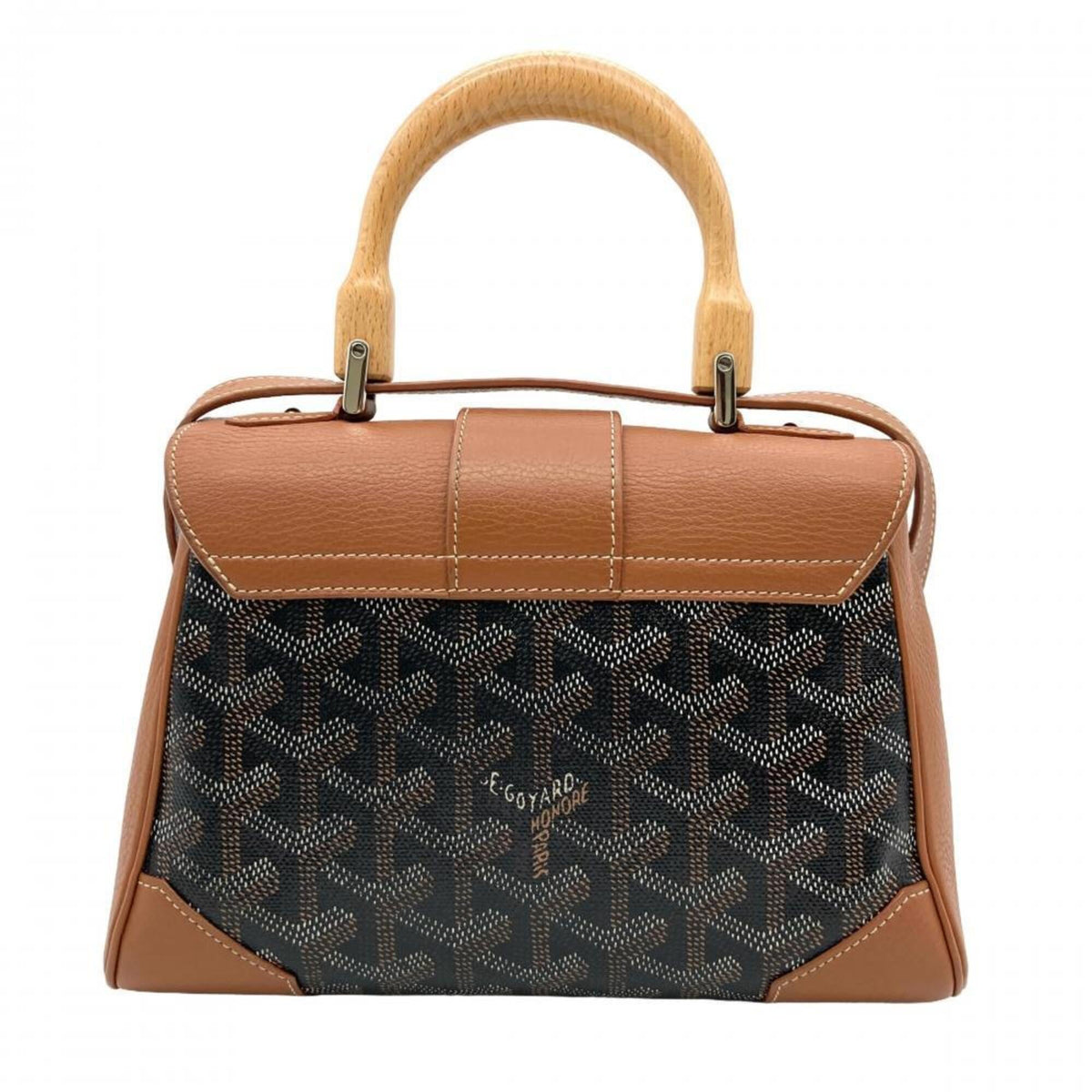 Goyard Brown Leather Handbag Shoulder Bag (Pre-Owned)