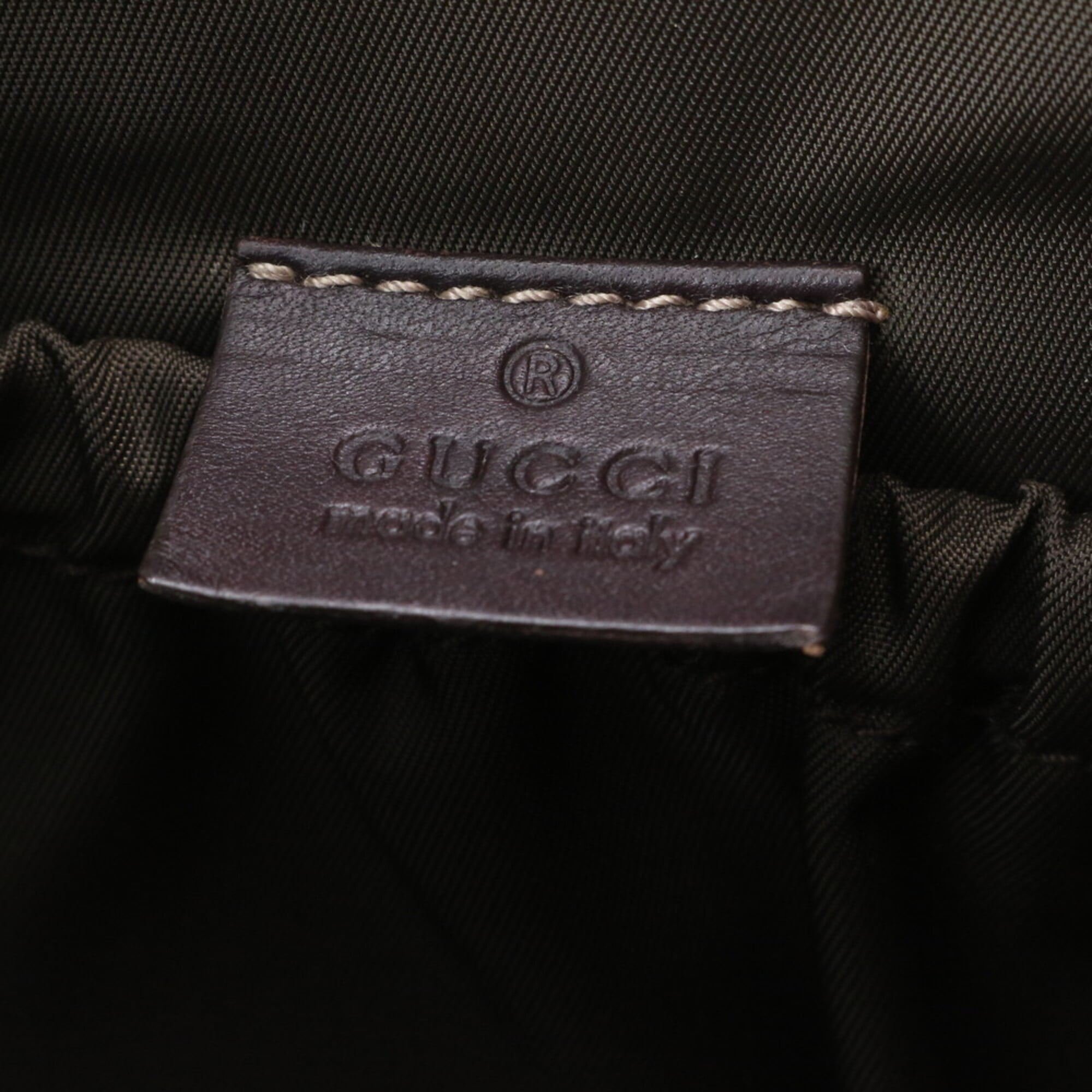 Gucci Brown Leather Coated Canvas Messenger Bag Shoulder Bag Tote Bag (Pre-Owned)
