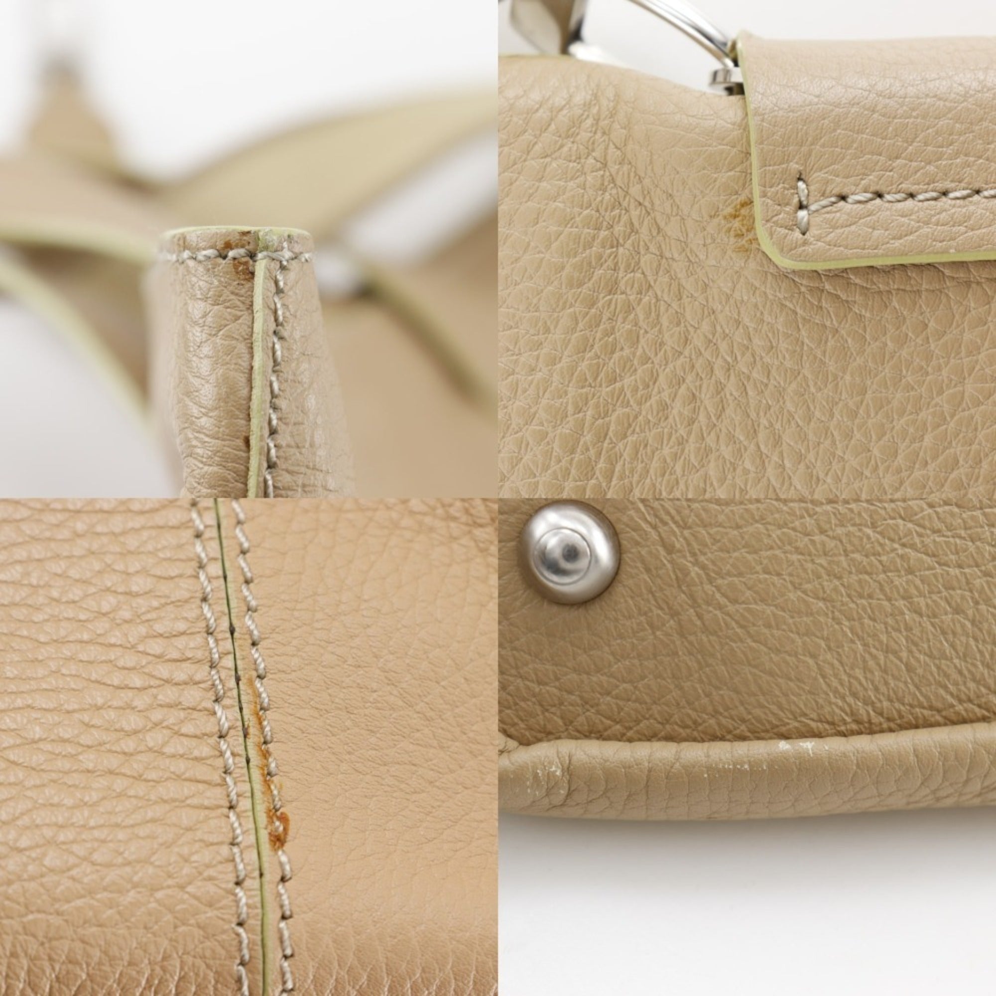 Tod's Beige Leather Handbag Tote Bag (Pre-Owned)