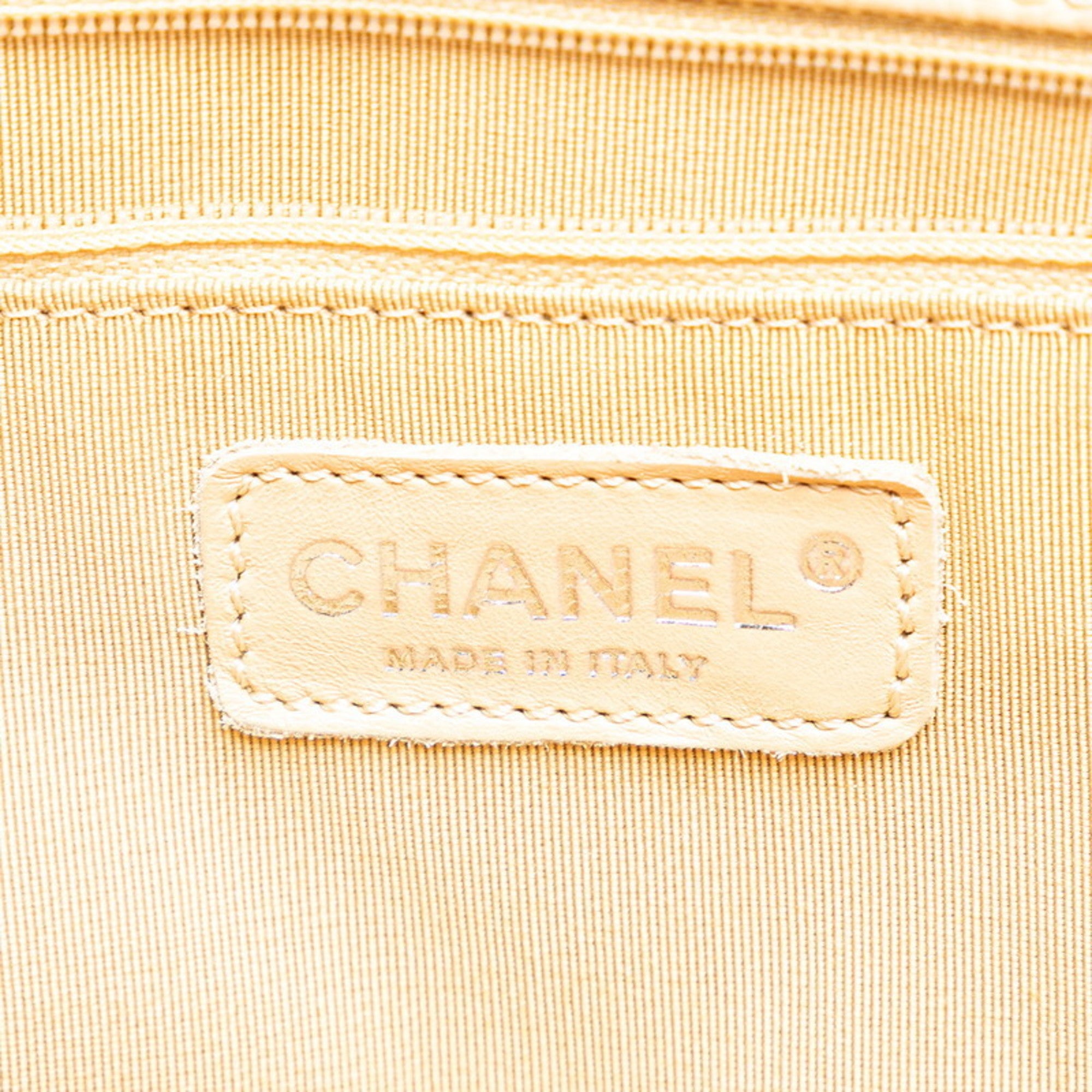 Chanel Matelasse Beige Grained Calfskin Tote Bag (Pre-Owned)