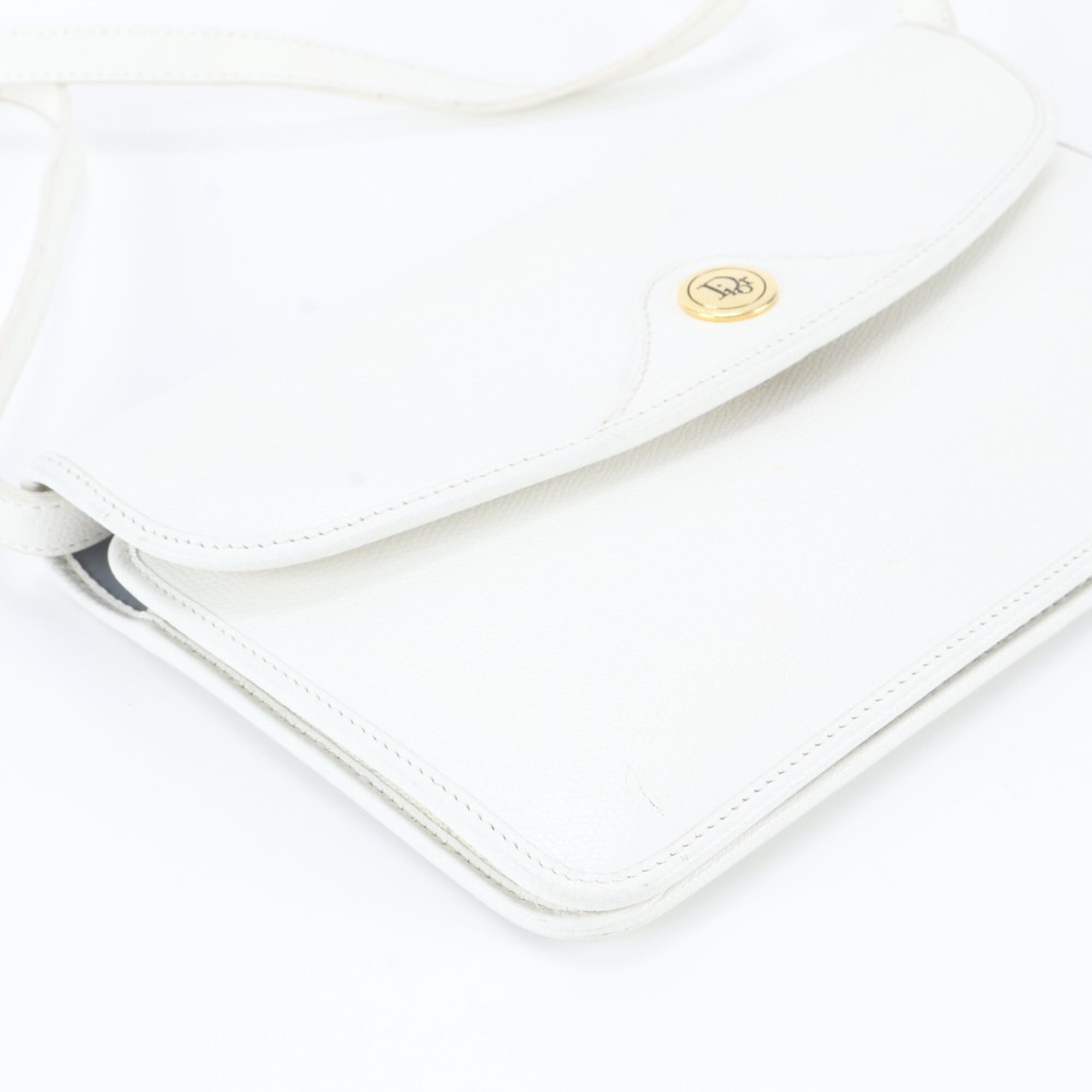 Christian Dior White Leather Crossbody Bag Shoulder Bag Tote Bag (Pre-Owned)