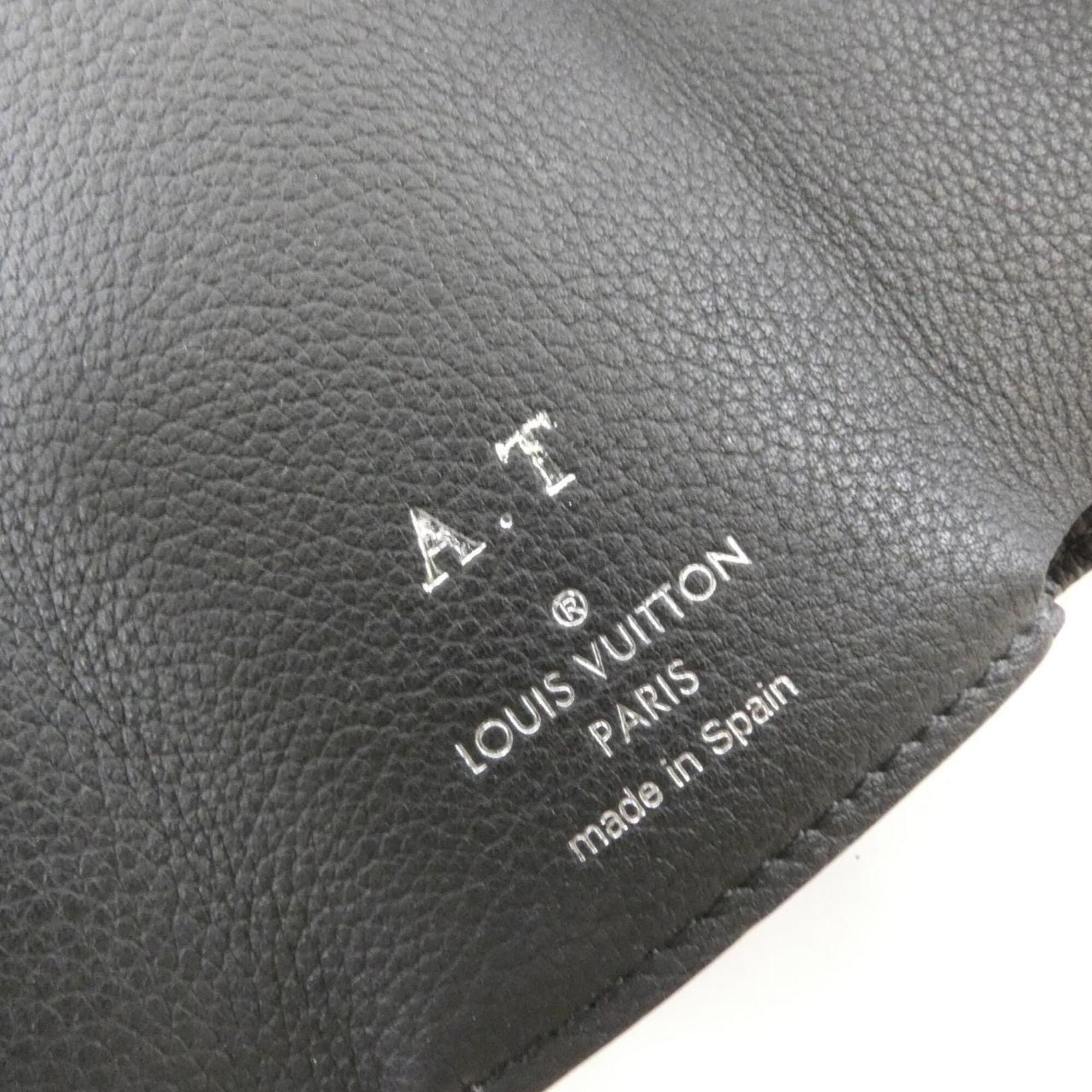 Louis Vuitton Black Leather Wallet (Tri-Fold) (Pre-Owned)