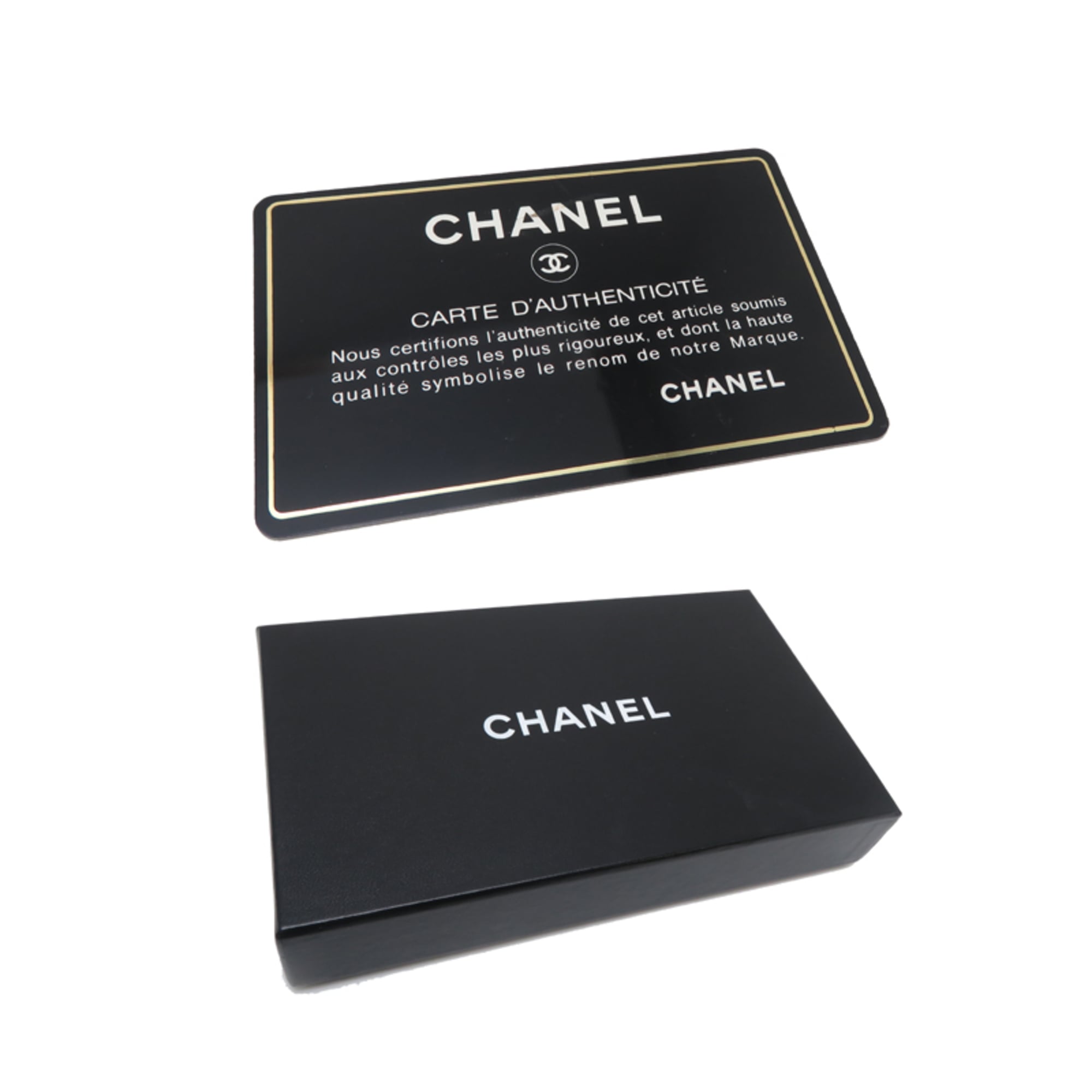 Chanel Black Grained Calfskin Long Wallet (Bi-Fold) (Pre-Owned)