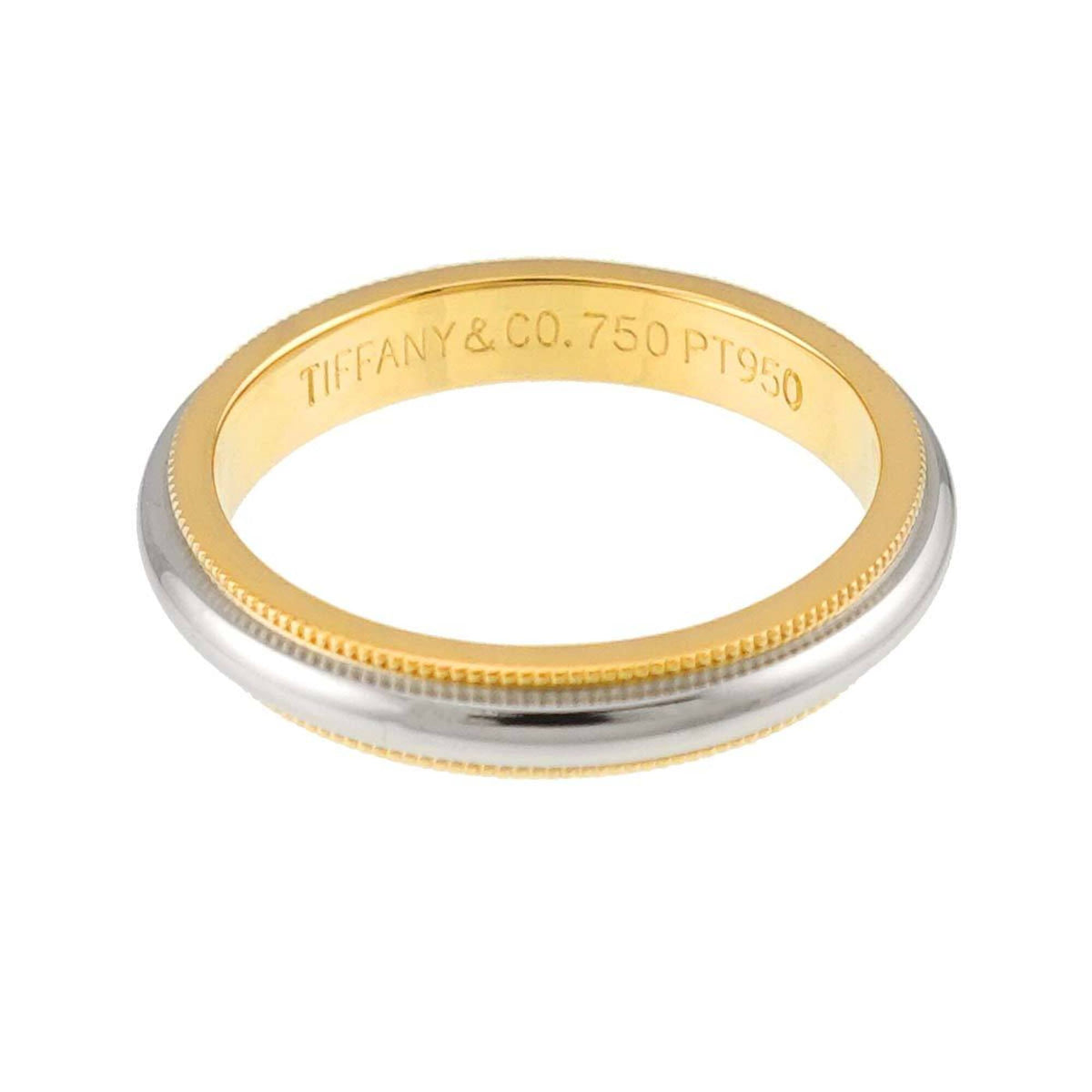 Tiffany Platinum Yellow Gold Yellow Gold (18K) Platinum Band Ring (Pre-Owned)