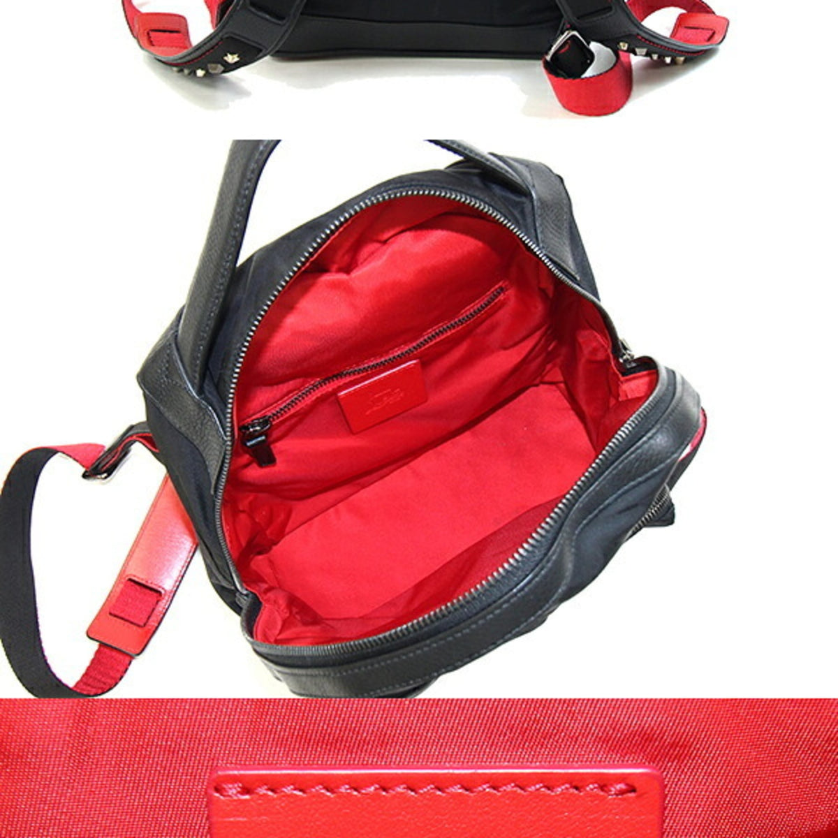 Christian Louboutin Black Nylon Leather Backpack (Pre-Owned)