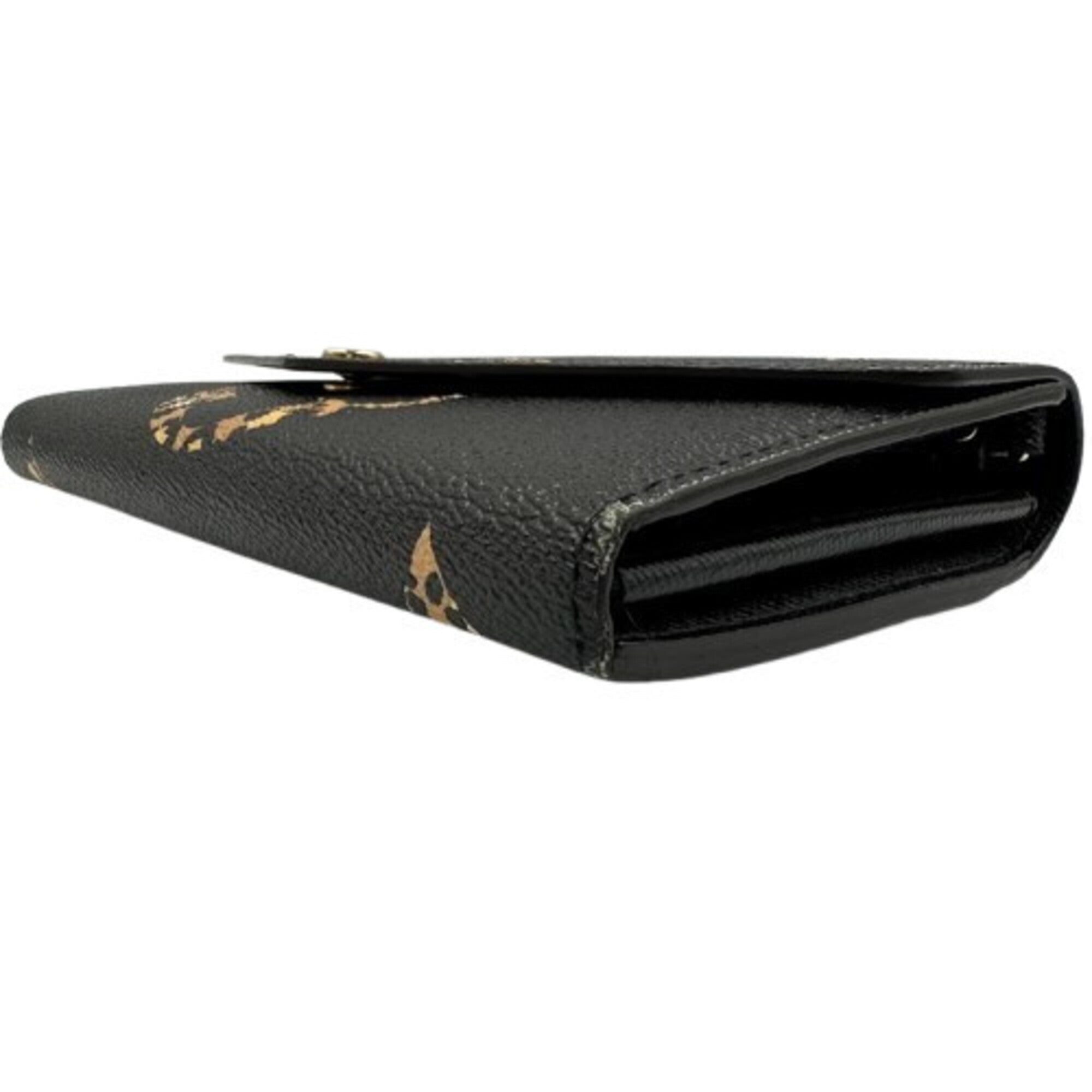 Louis Vuitton Black Brown Pvc Long Wallet (Bi-Fold) (Pre-Owned)