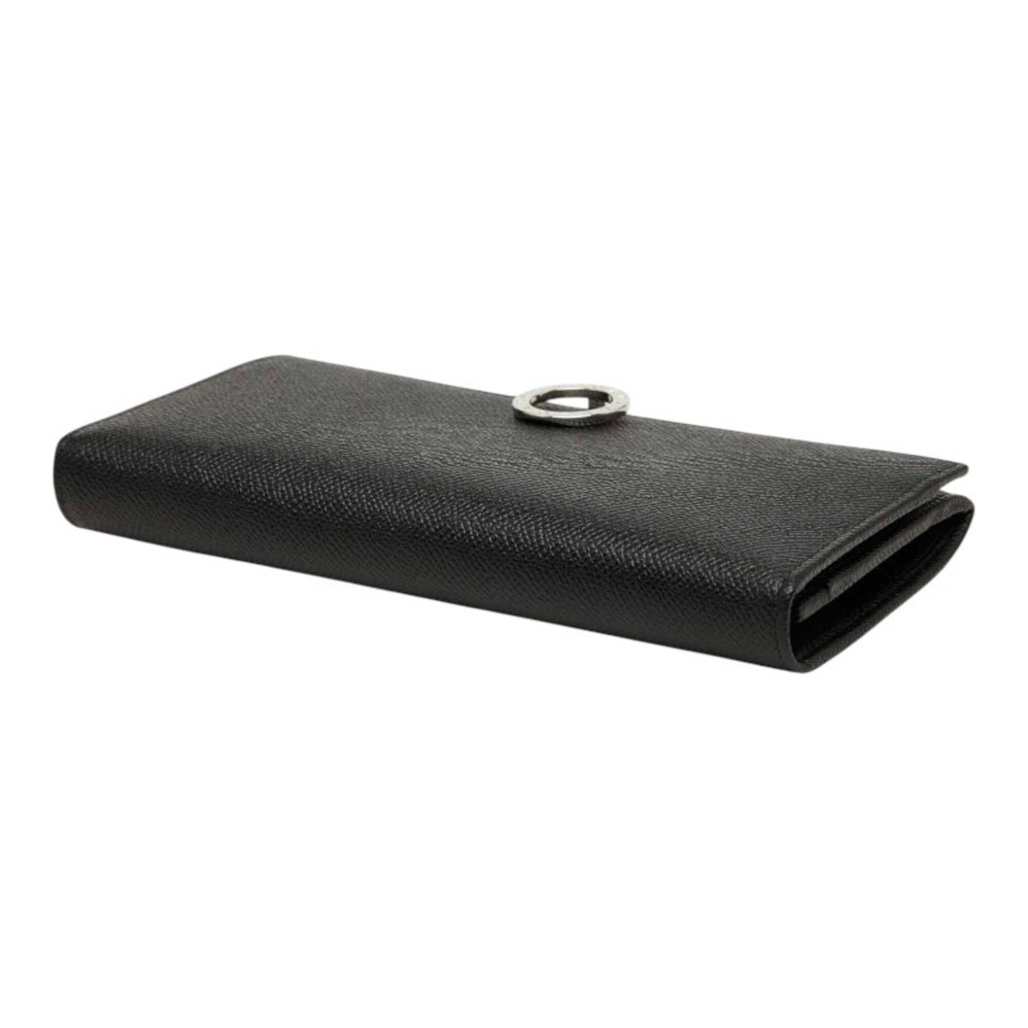 Bvlgari Black Leather Long Wallet (Bi-Fold) (Pre-Owned)