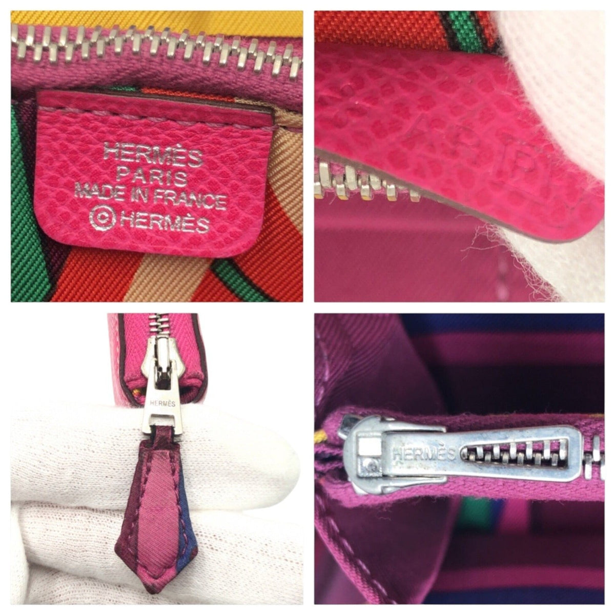 Hermes Pink Rose Tyrien Epsom Leather Long Wallet (Bi-Fold) (Pre-Owned)