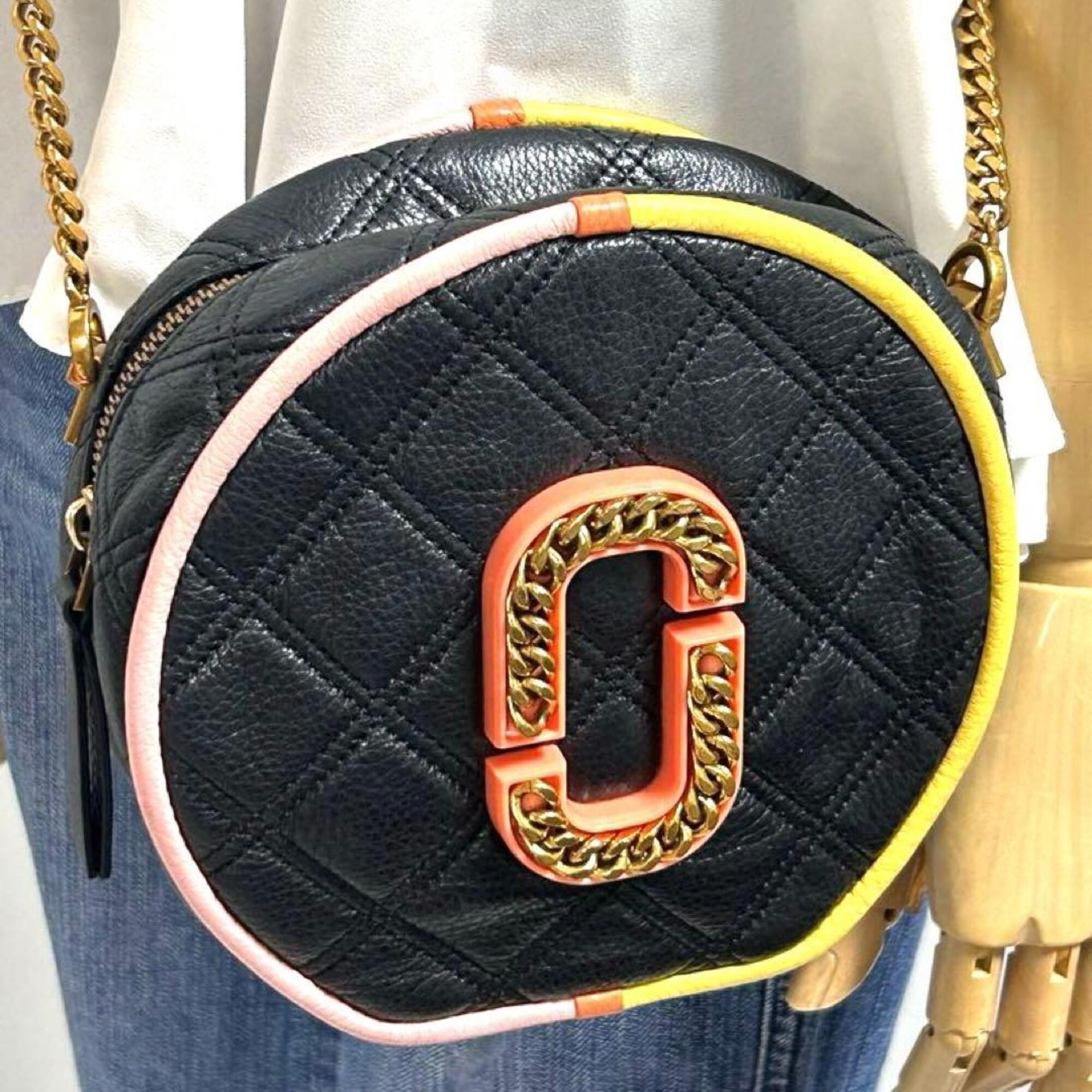 Marc Jacobs Black Pink Orange Yellow Leather Shoulder Bag (Pre-Owned)