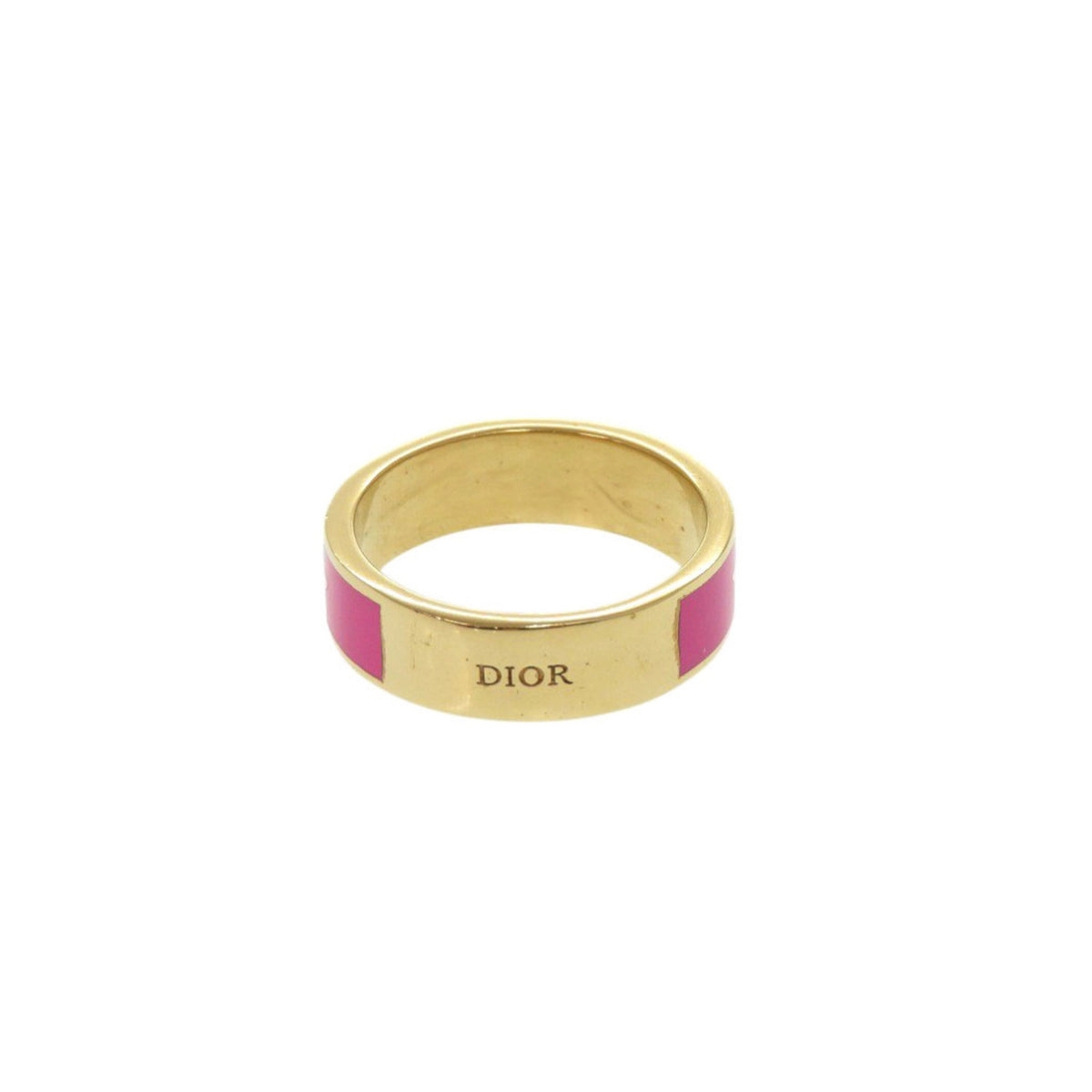 Christian Dior Gold Pink Metal Band Ring (Pre-Owned)