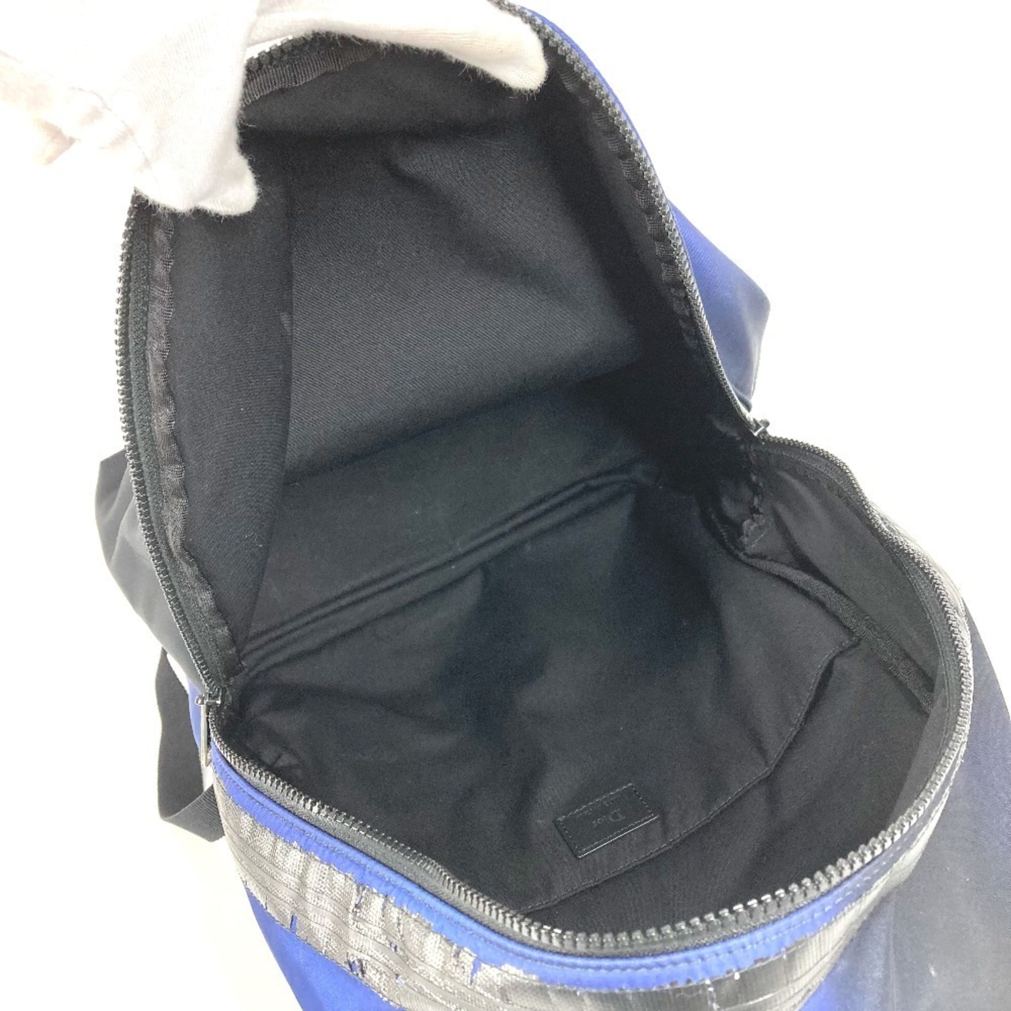 Christian Dior Black Blue Nylon Backpack (Pre-Owned)