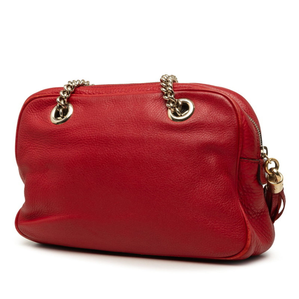 Gucci Red Color Leather Shoulder Bag (Pre-Owned)