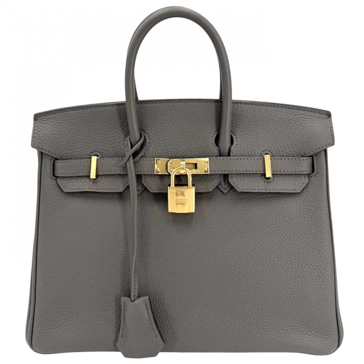 Hermes Gray Leather Handbag (Pre-Owned)