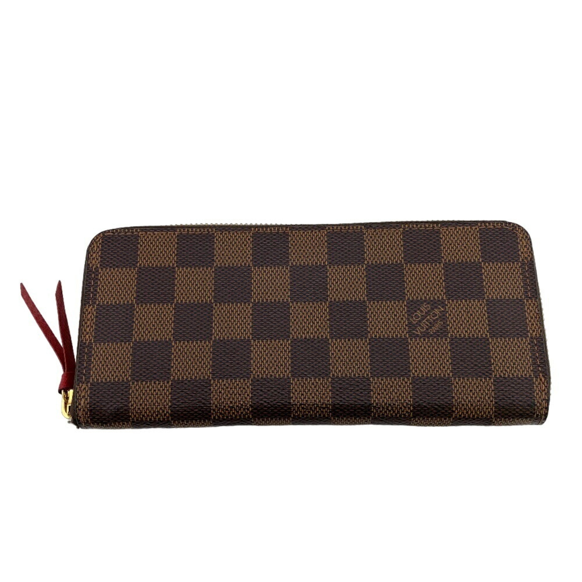 Louis Vuitton Damier Brown Leather Long Wallet (Bi-Fold) (Pre-Owned)