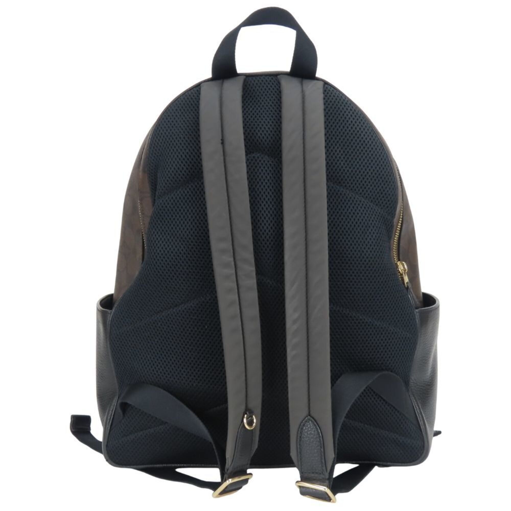 Coach Signature Black Dark Brown Pvc Leather Backpack (Pre-Owned)