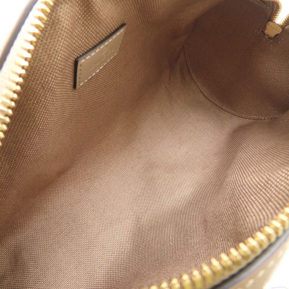 Gucci Gold Gg Canvas Leather Shoulder Bag (Pre-Owned)