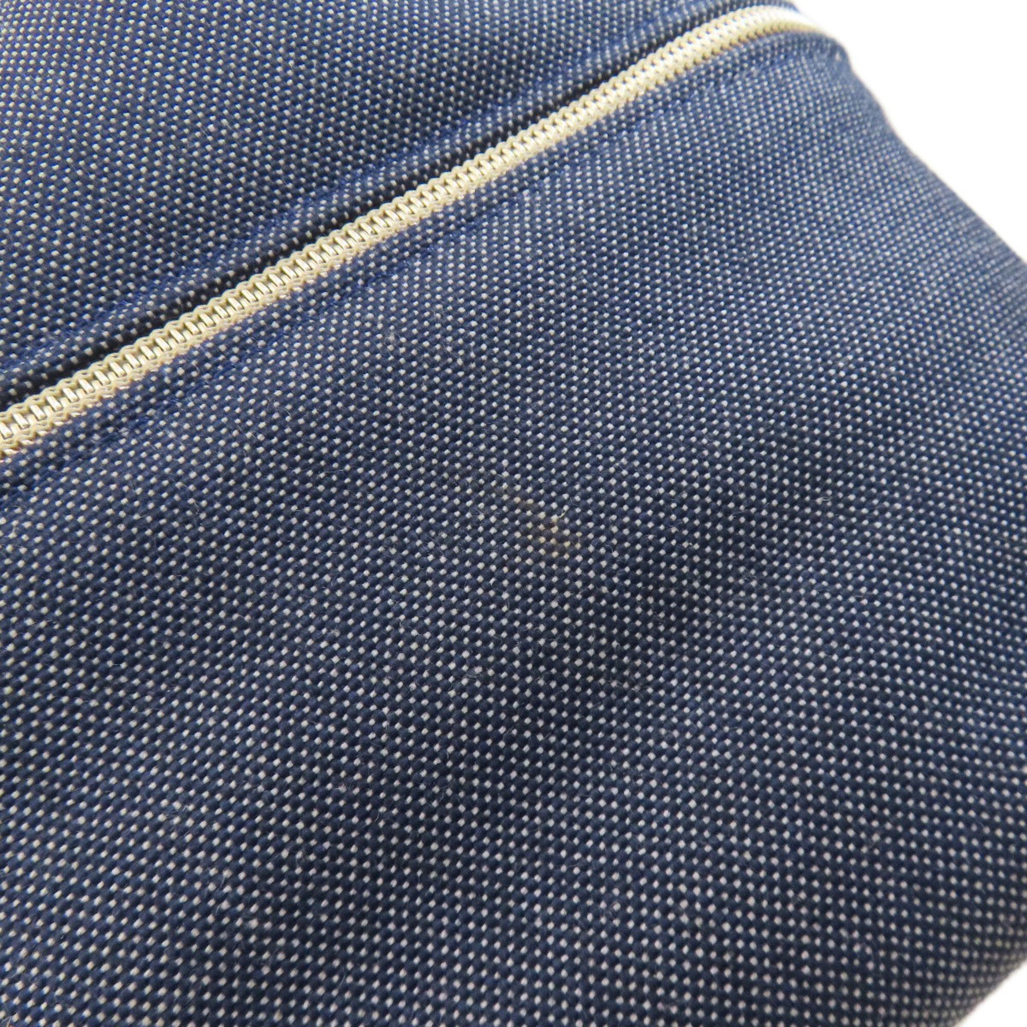 Longchamp Blue Brown Denim Handbag (Pre-Owned)