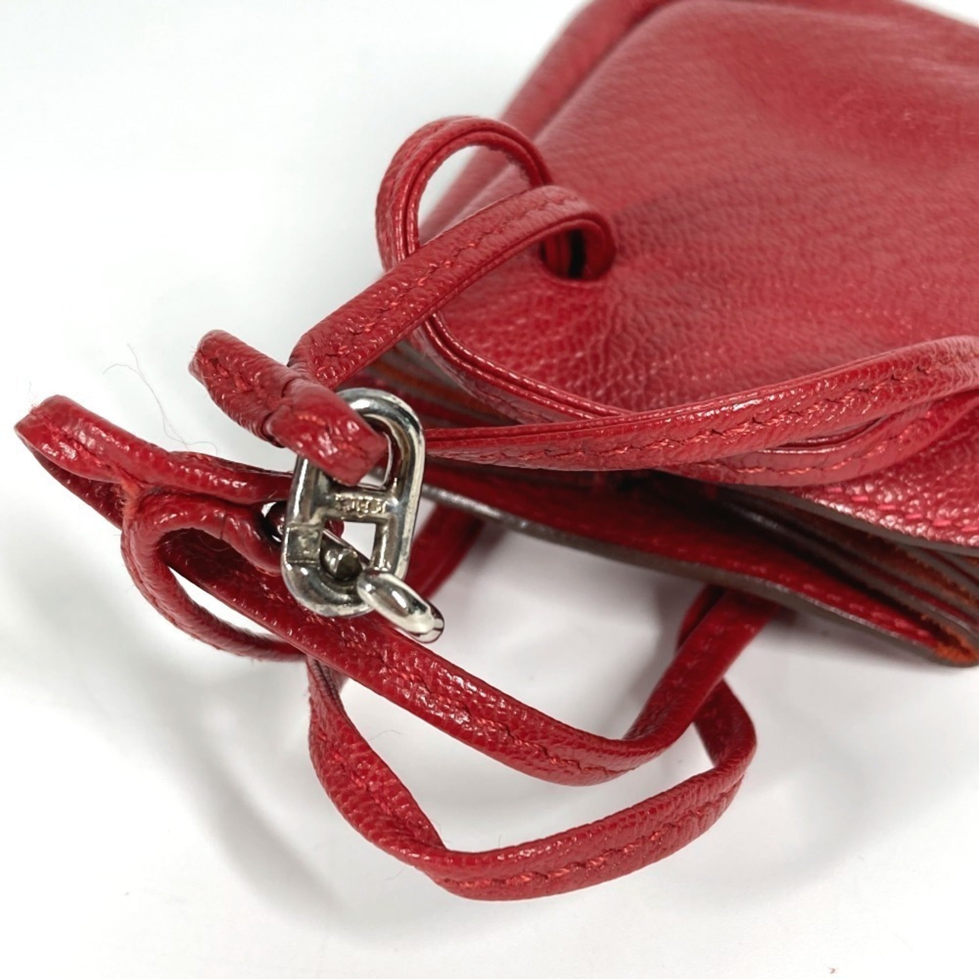 Hermes Vespa Red Color Leather Pouch (Pre-Owned)