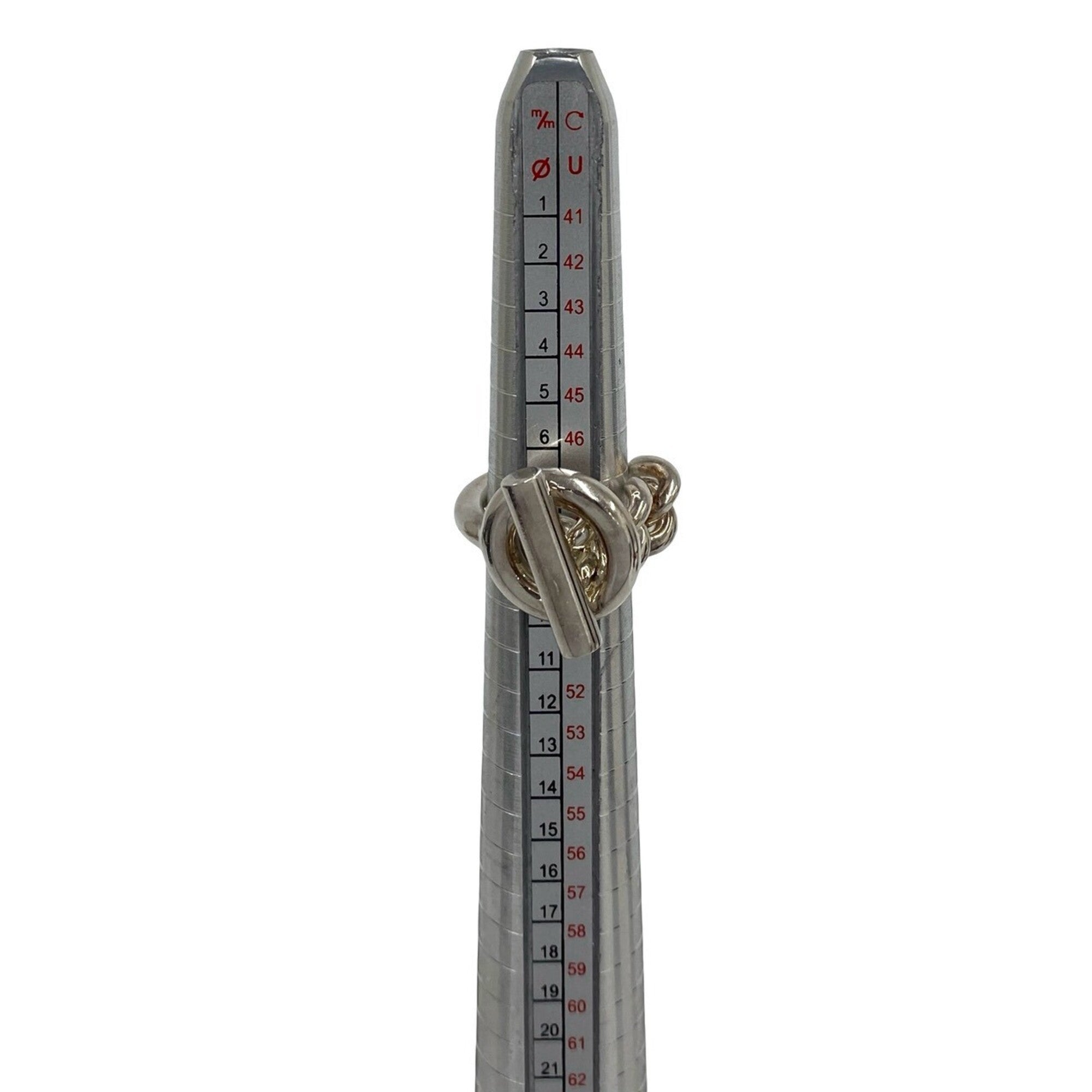 Hermes Silver Silver 925 Band Ring (Pre-Owned)
