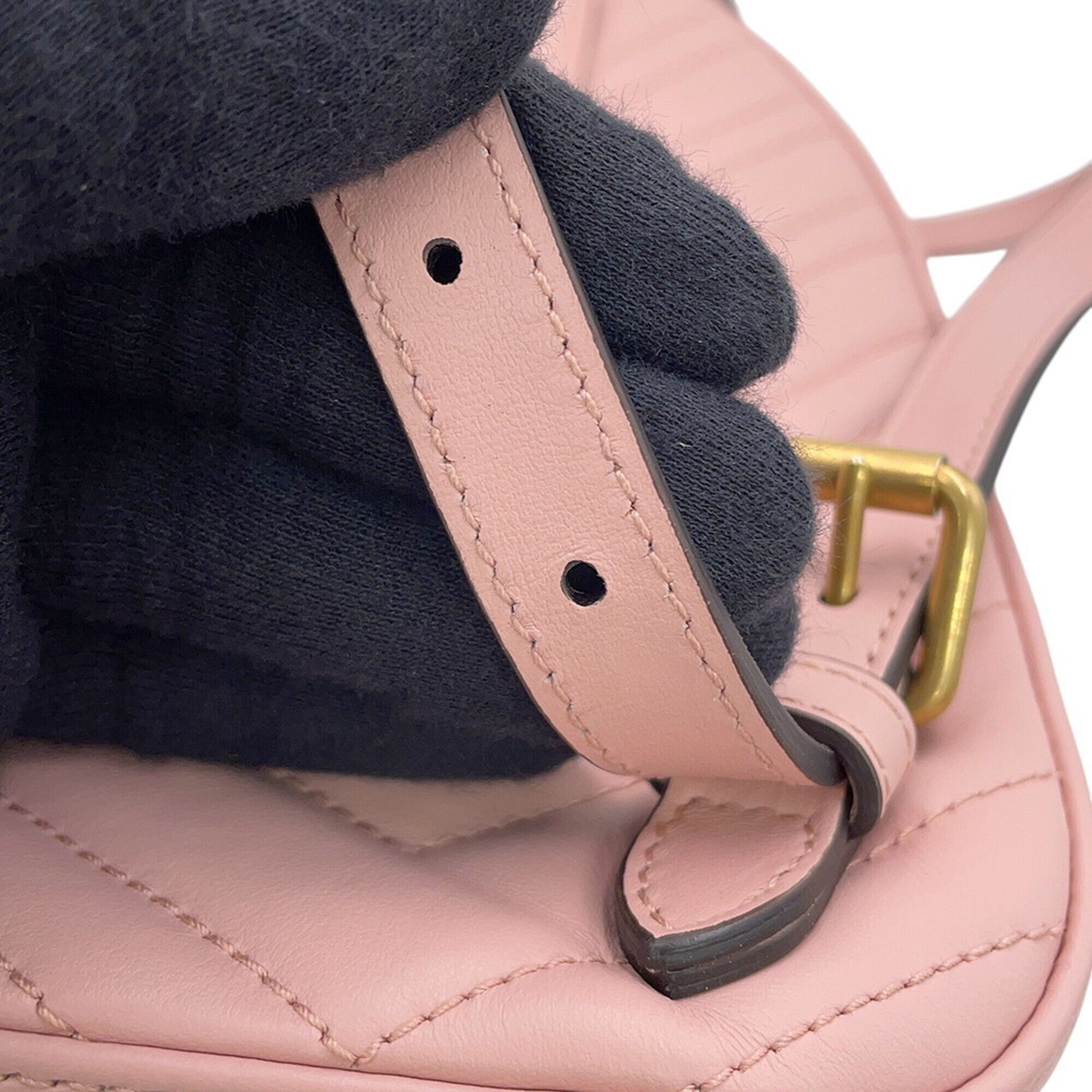 Gucci Gg Marmont Pink Leather Backpack (Pre-Owned)