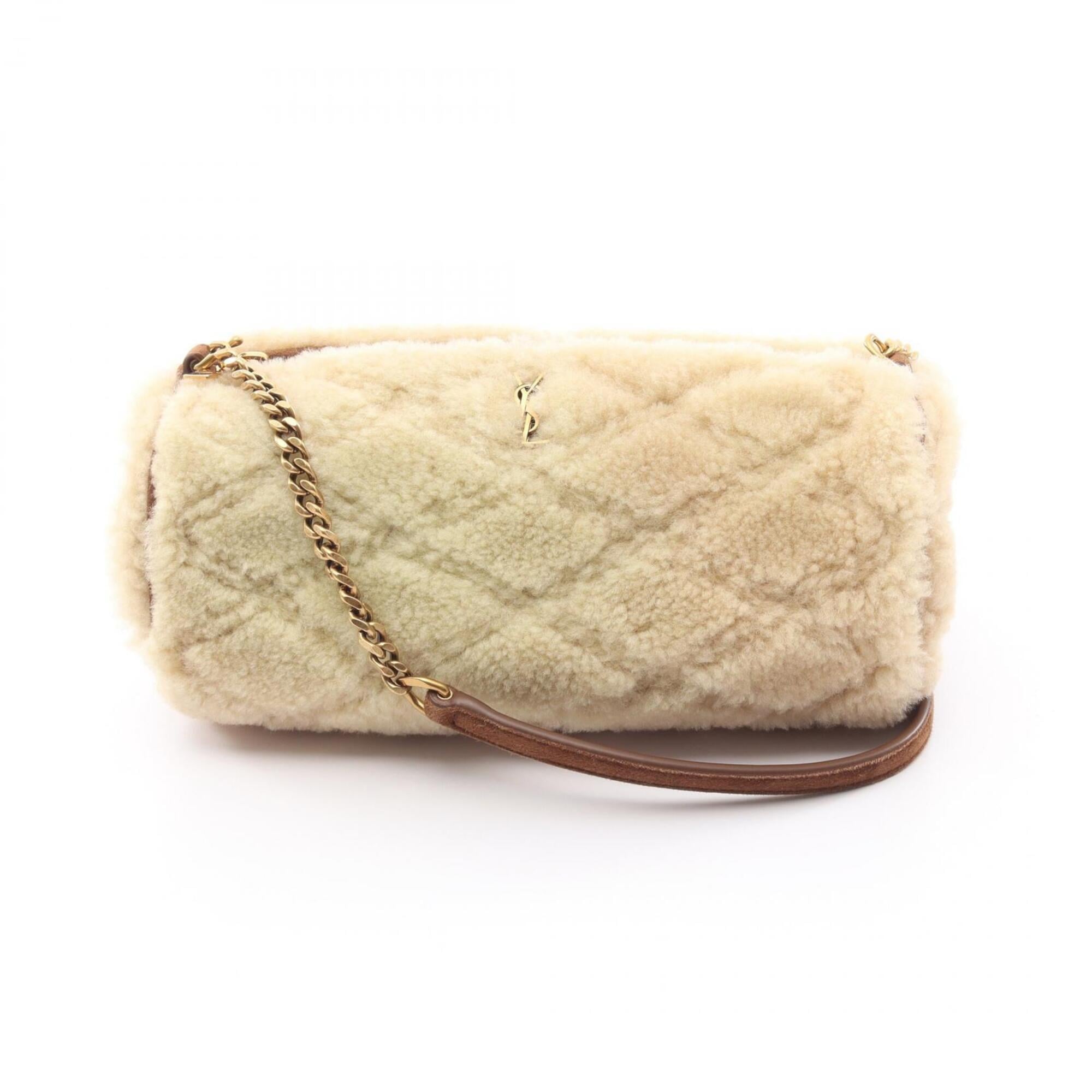 Yves Saint Laurent Beige Brown Suede Leather Handbag Shoulder Bag (Pre-Owned)