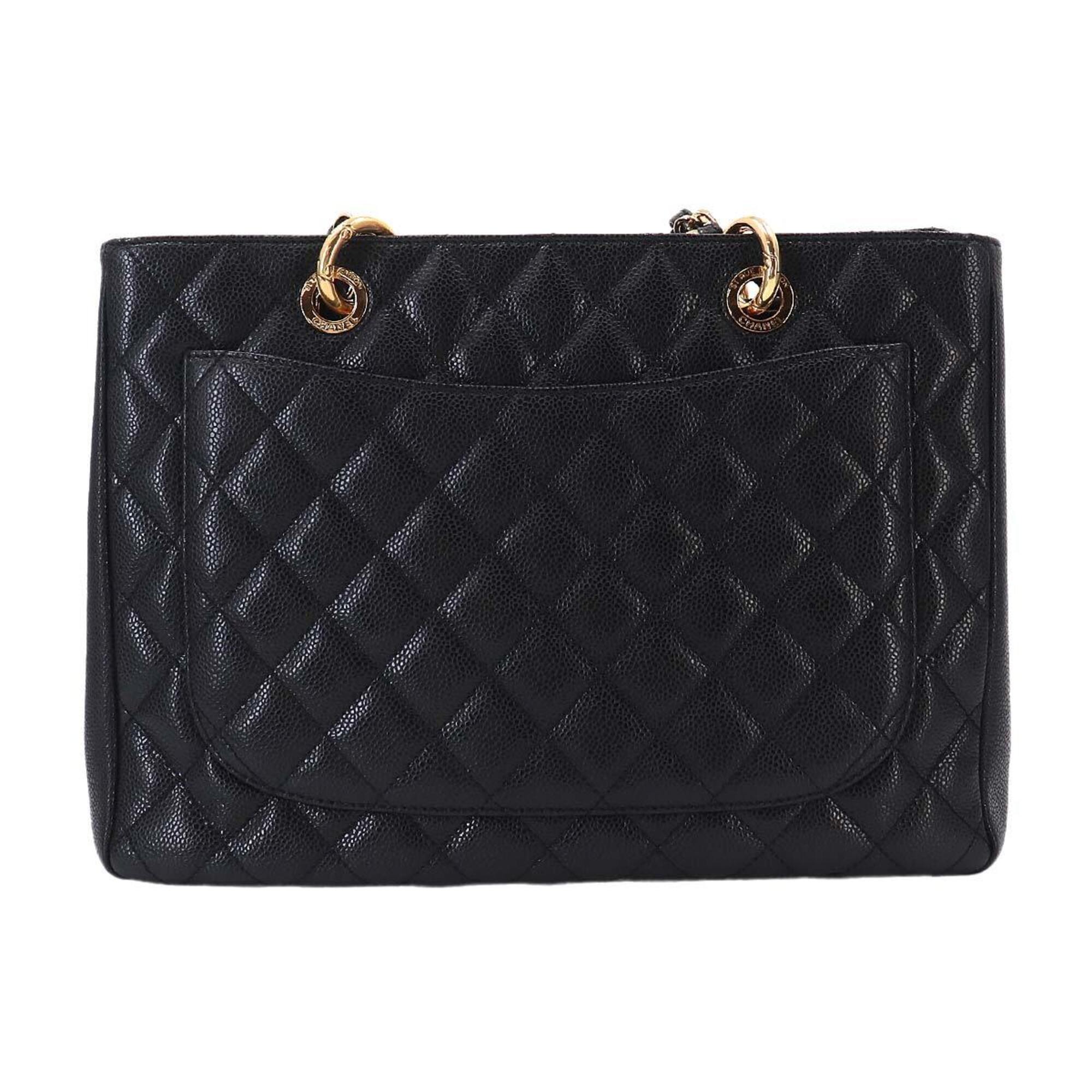 Chanel Black Grained Calfskin Handbag Tote Bag (Pre-Owned)