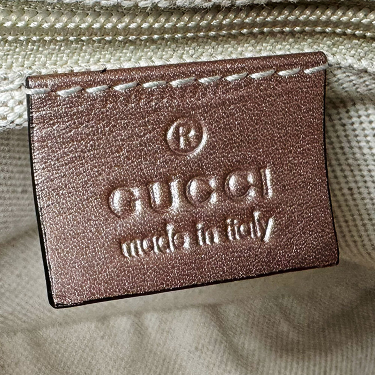 Gucci Metallic Beige Metallic Pink Pink Beige Leather Shoulder Bag (Pre-Owned)