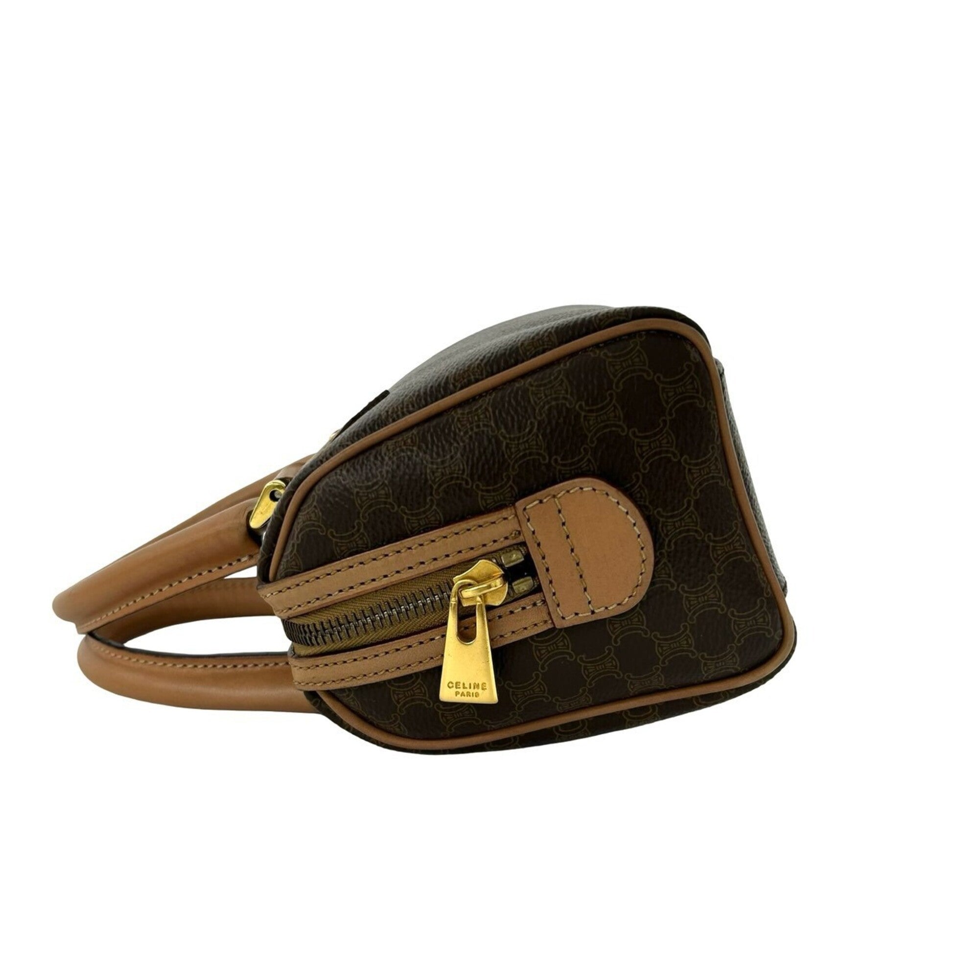 Celine Brown Leather Pvc Handbag Shoulder Bag (Pre-Owned)