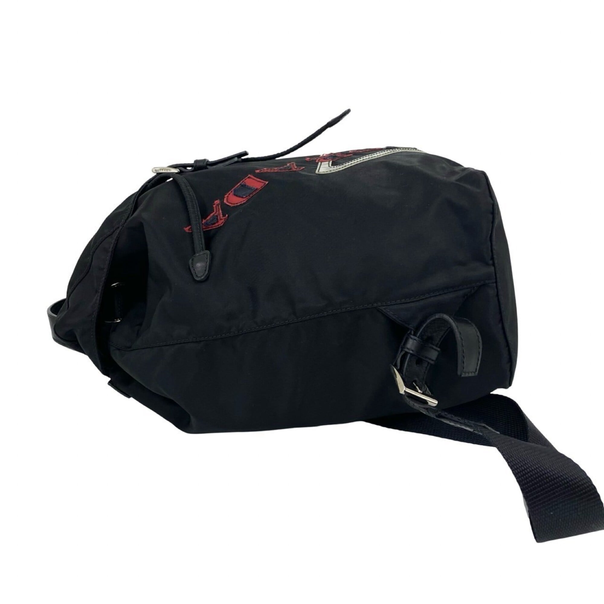 Prada Black Nylon Leather Backpack (Pre-Owned)