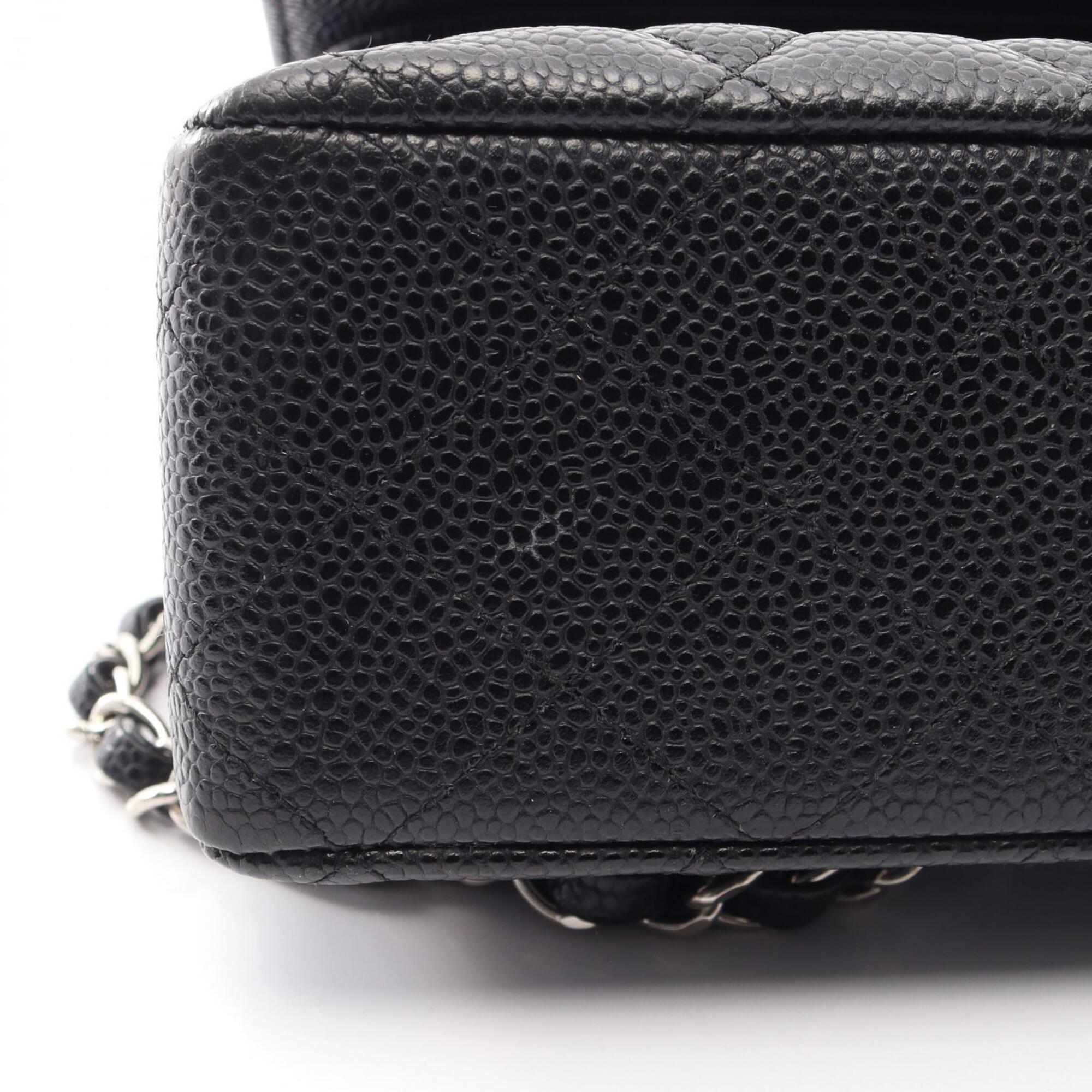 Chanel Black Grained Calfskin Handbag Shoulder Bag (Pre-Owned)