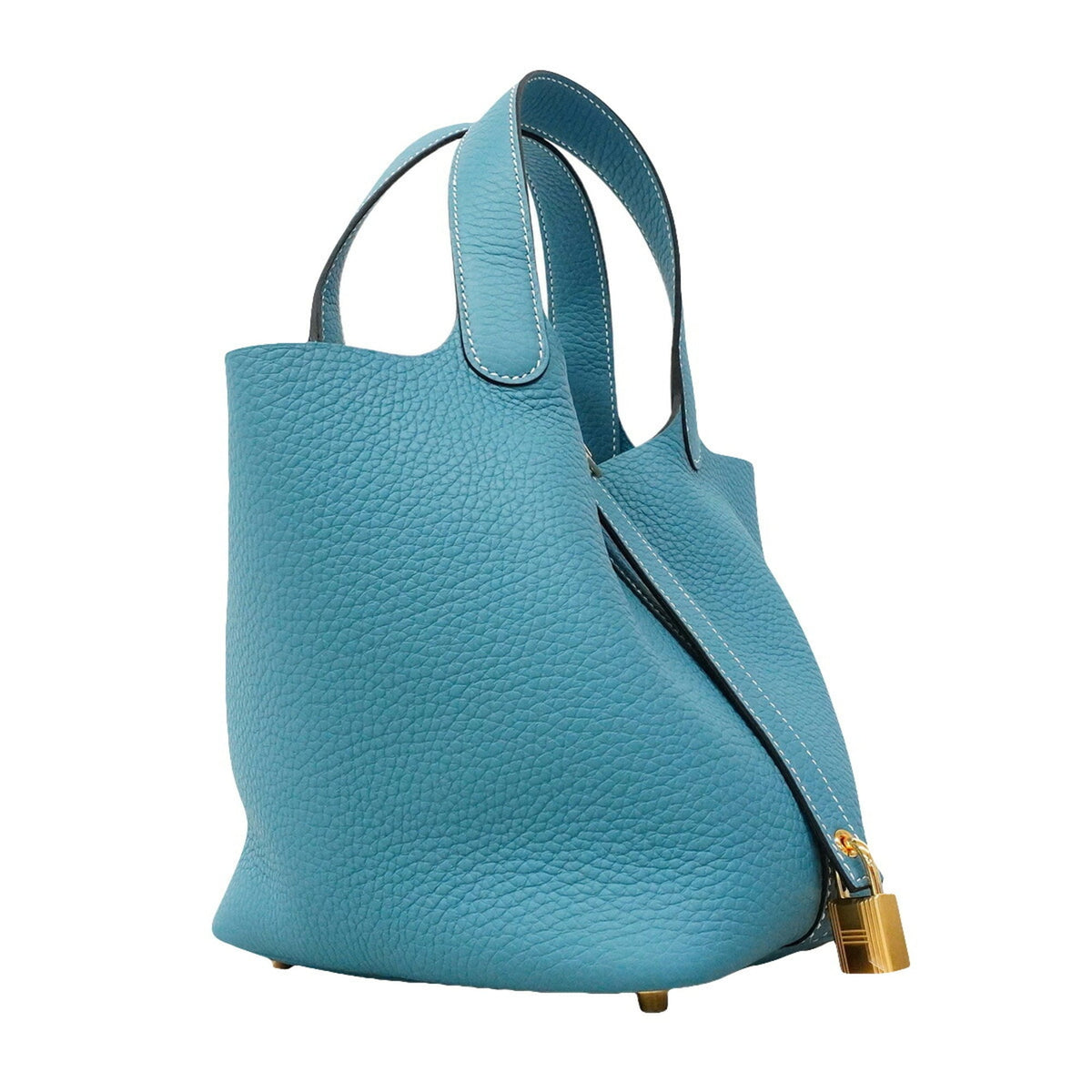 Hermes Blue Taurillon Clemence Leather Handbag (Pre-Owned)