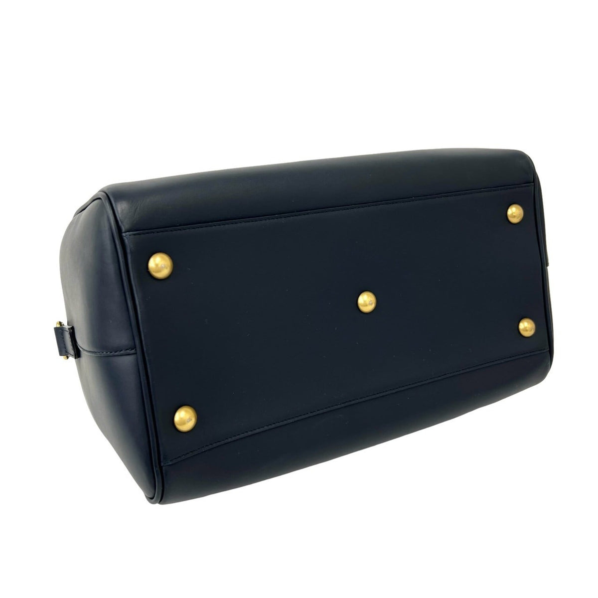 Saint Laurent Navy Leather Boston Bag Handbag Shoulder Bag (Pre-Owned)