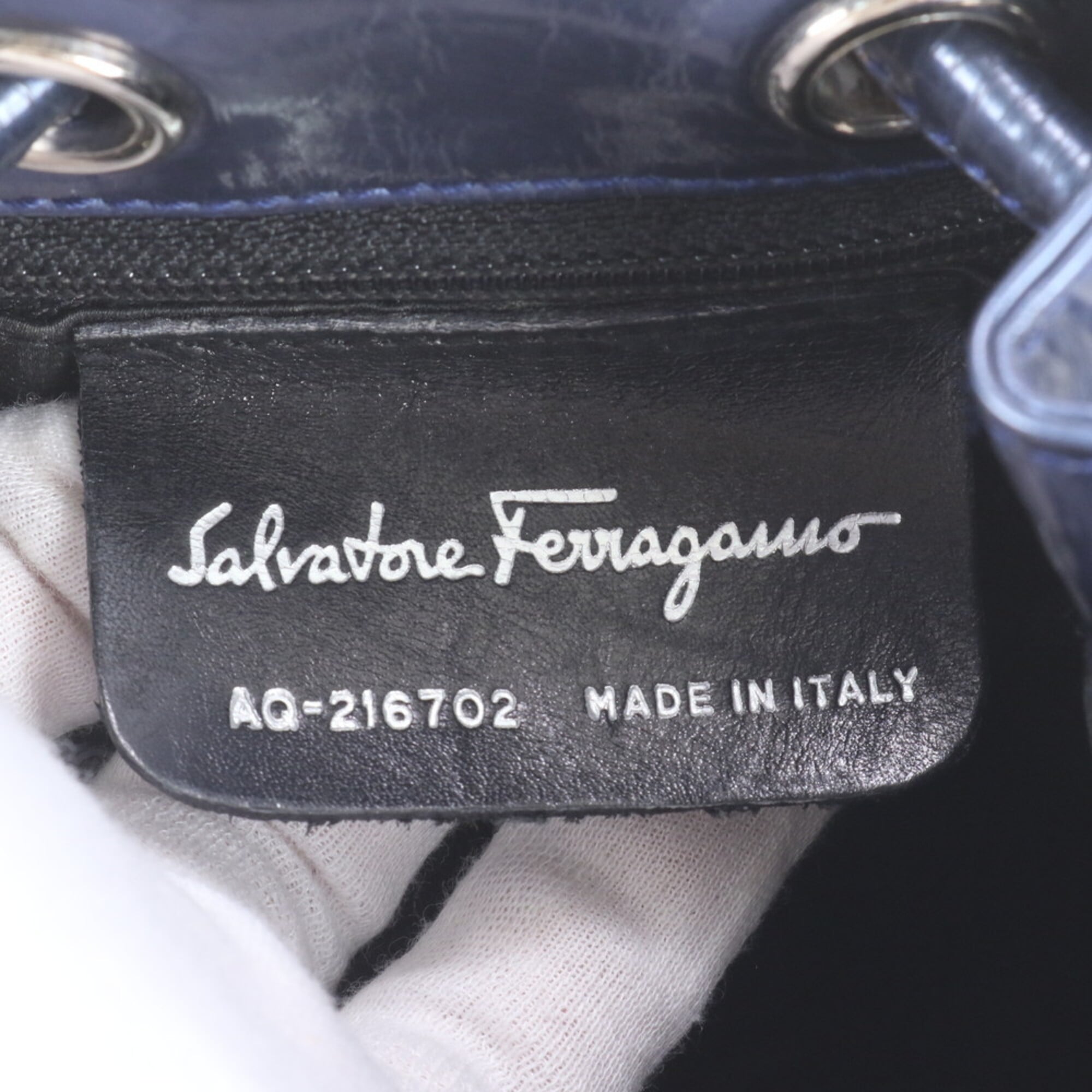 Salvatore Ferragamo Blue Leather Backpack Shoulder Bag (Pre-Owned)