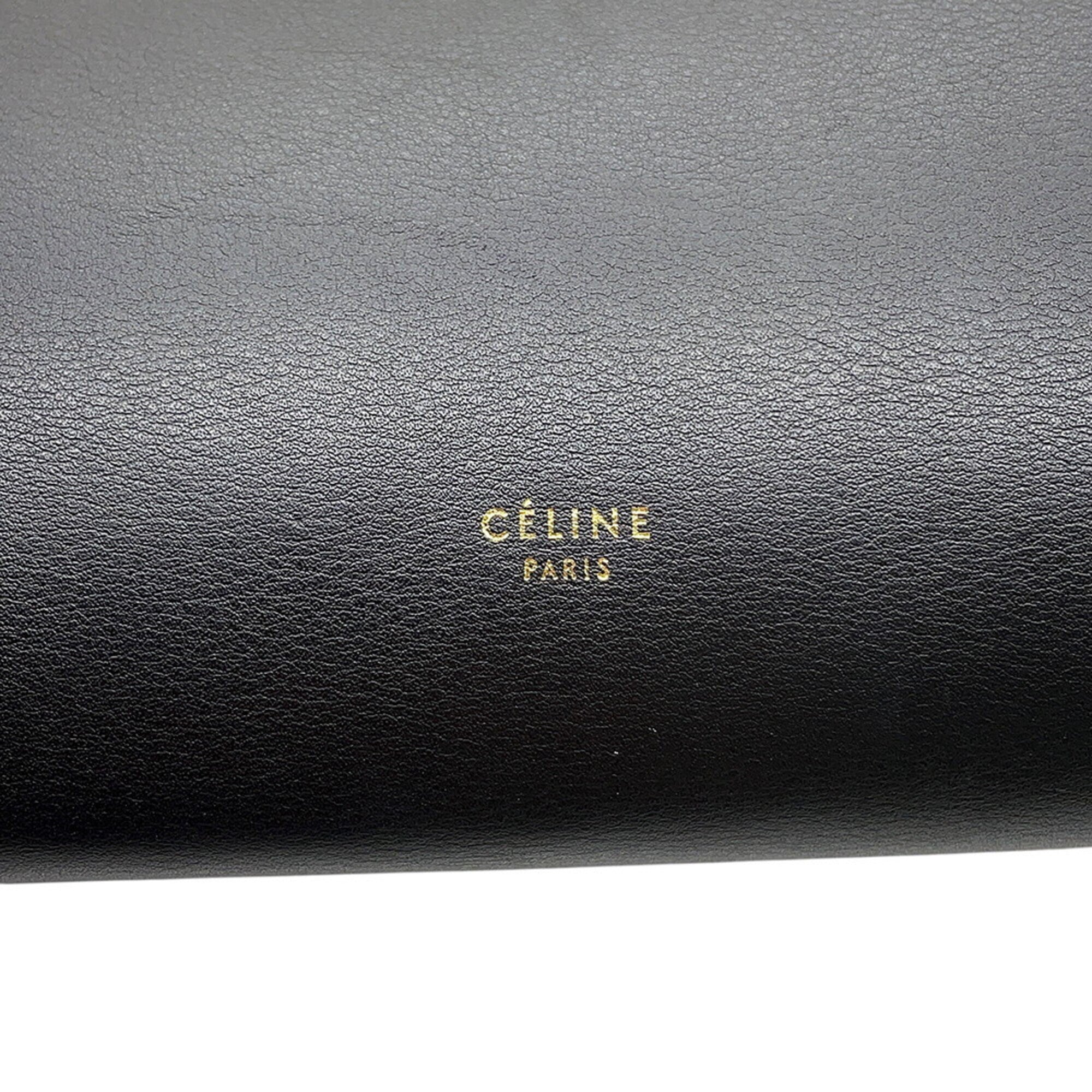 Celine Beige Black Leather Handbag (Pre-Owned)