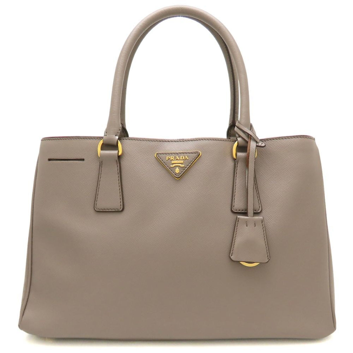 Prada Saffiano Grayish Leather Tote Bag (Pre-Owned)