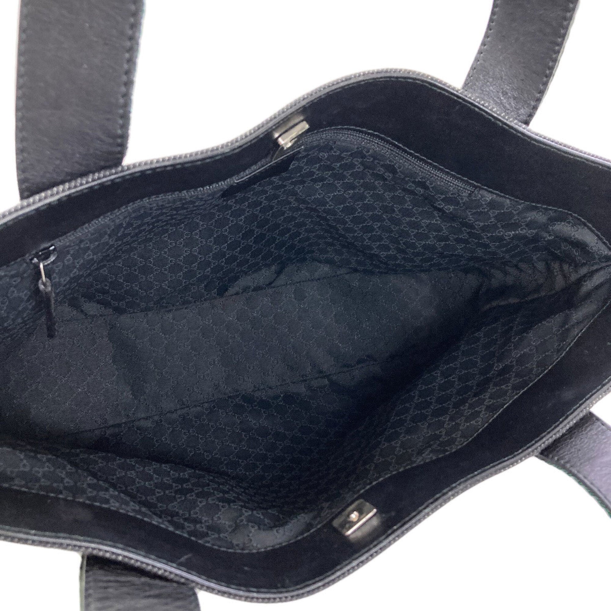 Gucci Sherry Line Black Canvas Handbag (Pre-Owned)