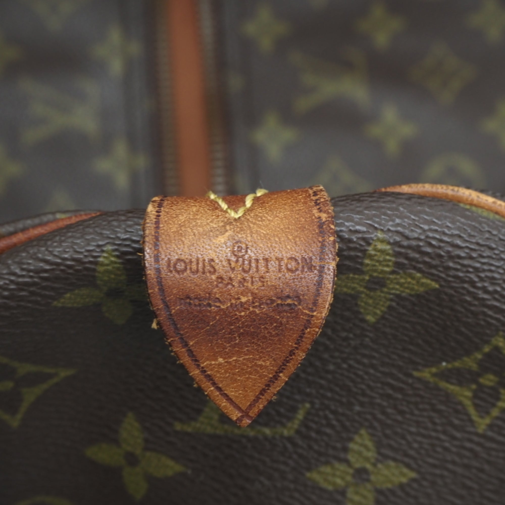 Louis Vuitton Beige Brown Coated Canvas Leather Boston Bag (Pre-Owned)