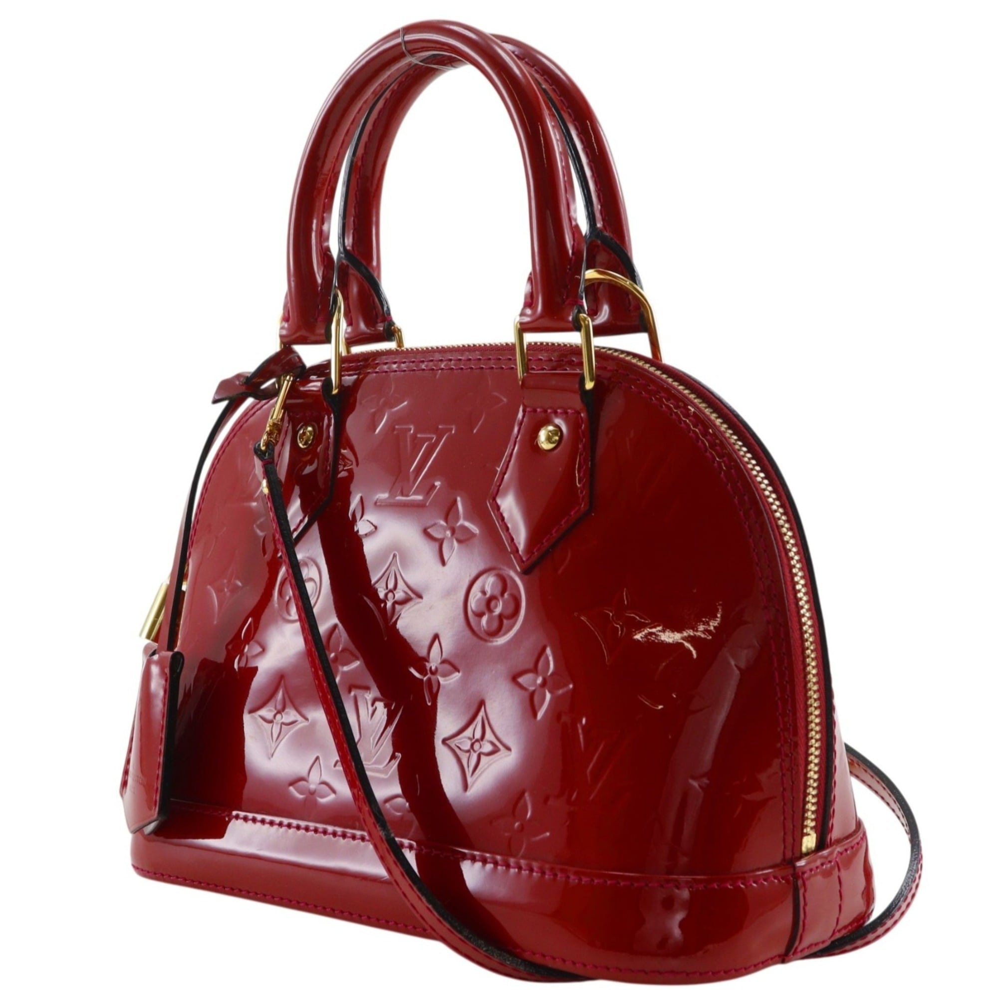 Louis Vuitton Pomme D'amour Red Color Monogram Vernis Handbag (Pre-Owned)