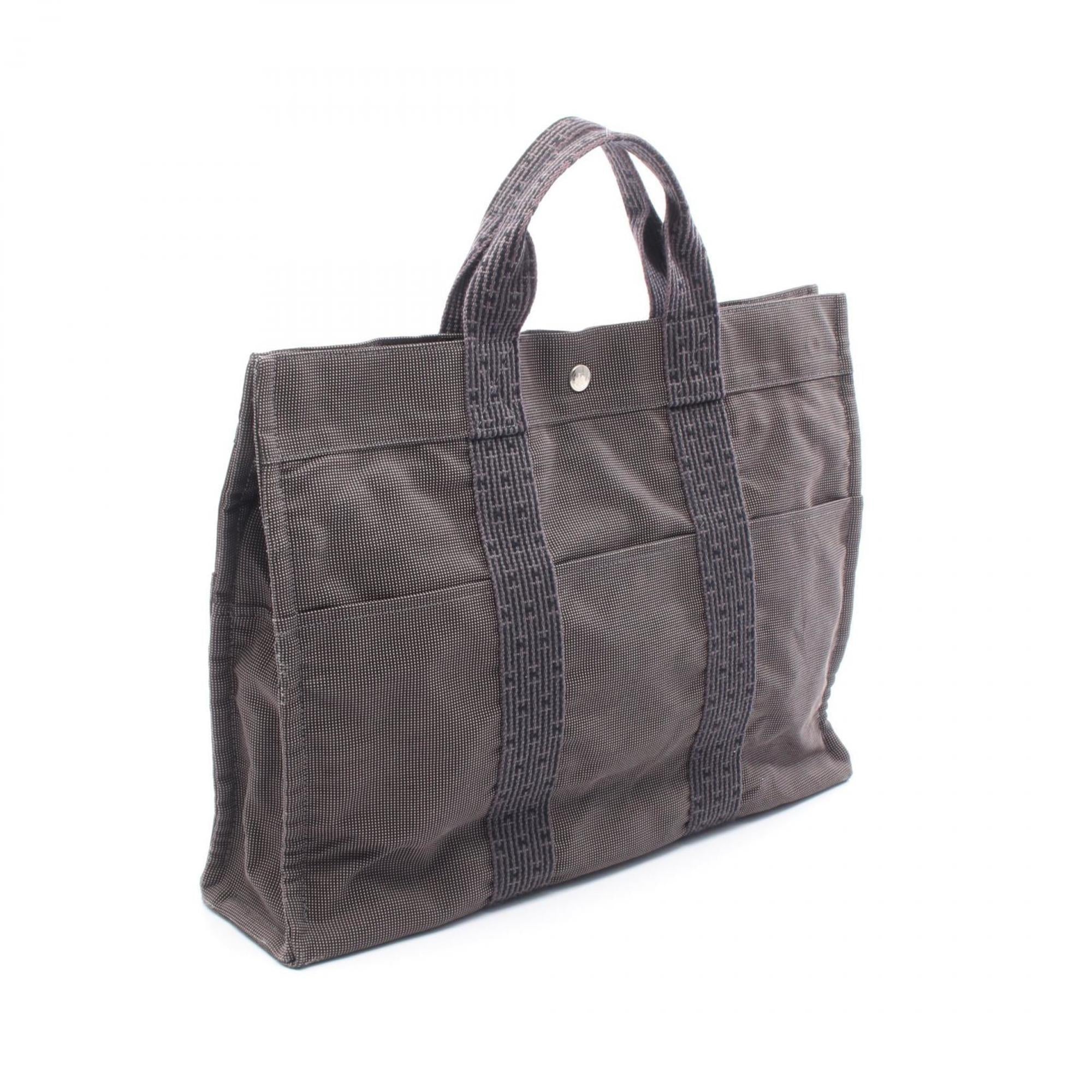 Hermes Gray Nylon Canvas Canvas Tote Bag (Pre-Owned)