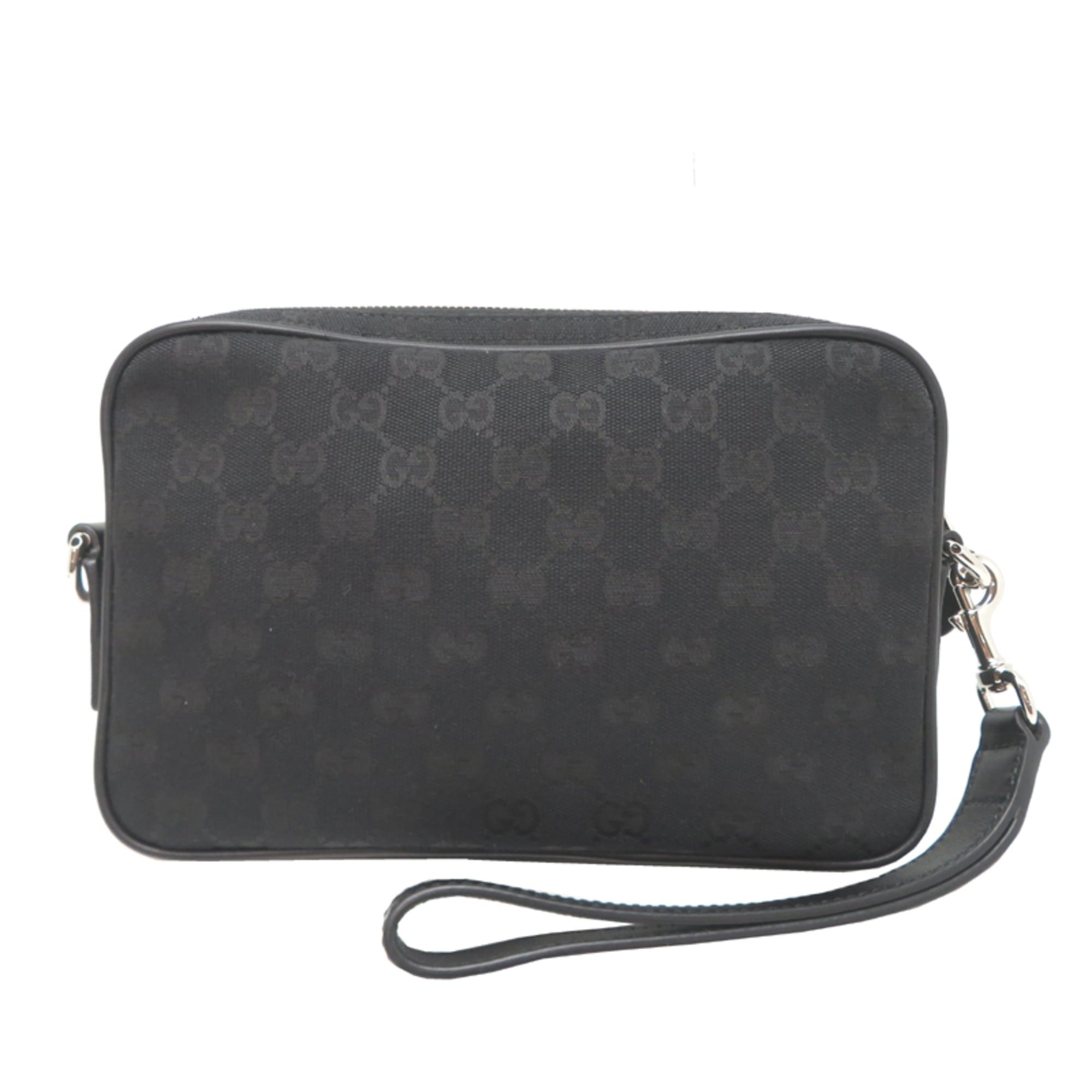 Gucci Black Canvas Leather Clutch Bag (Pre-Owned)