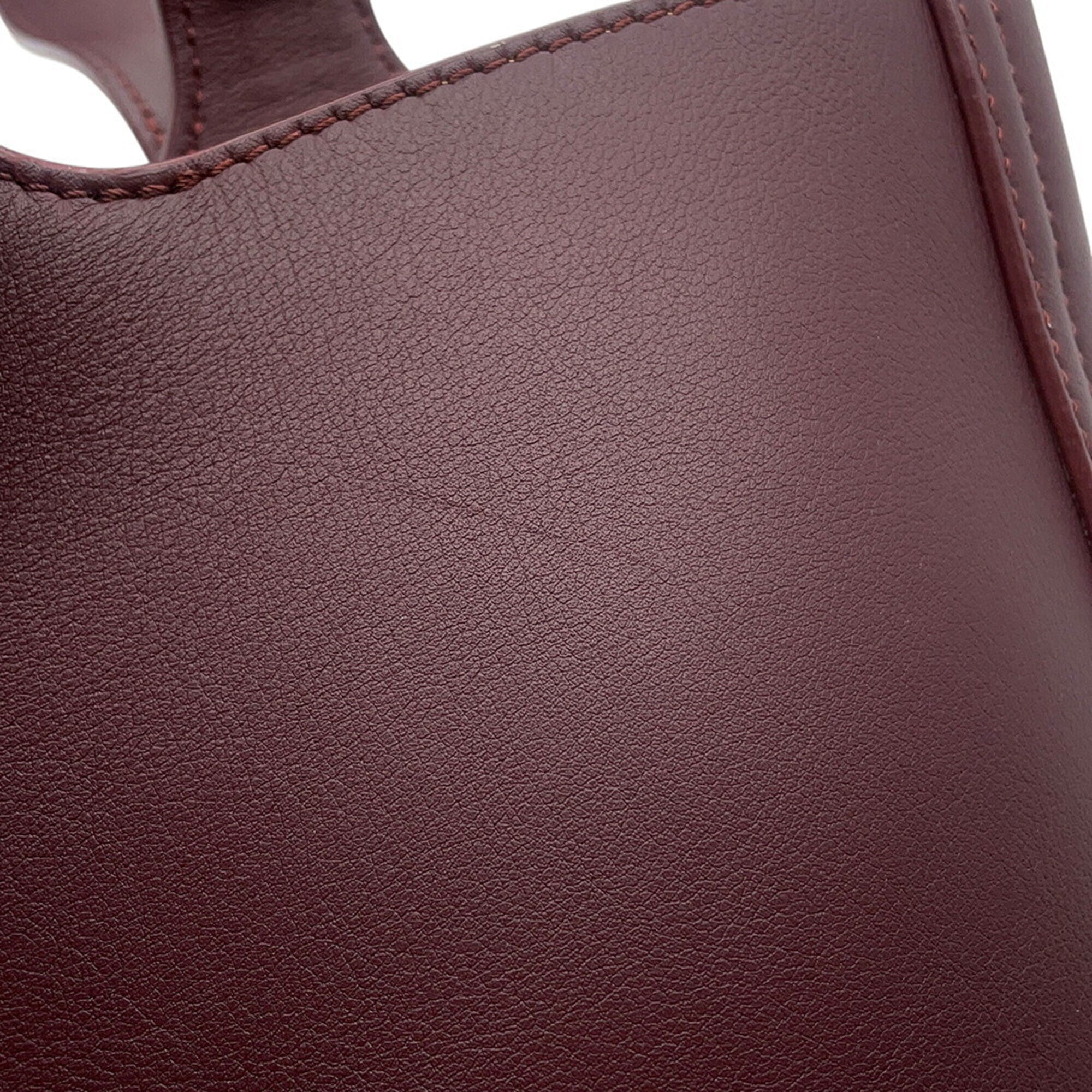 Loewe Bordeaux Leather Handbag Shoulder Bag (Pre-Owned)
