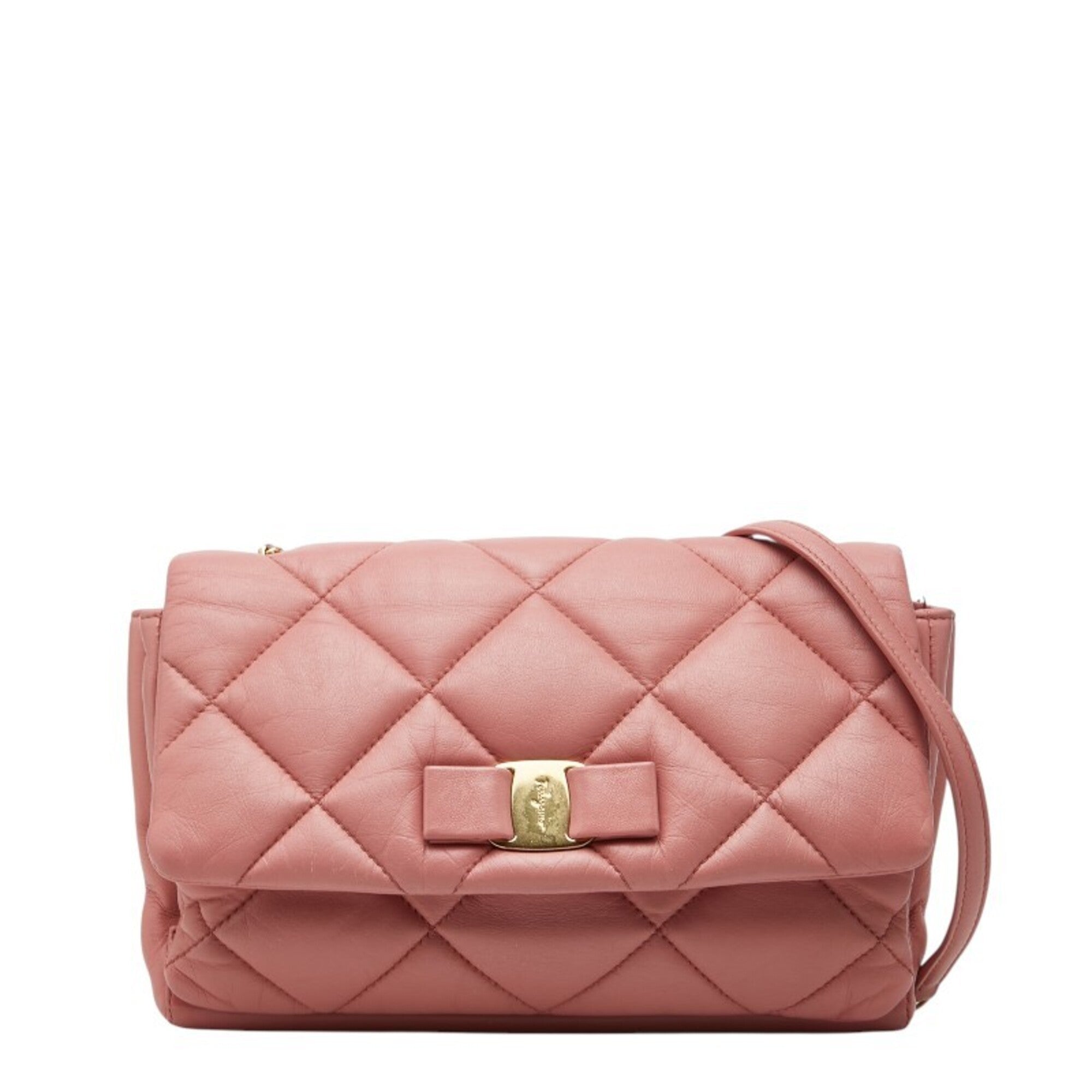 Salvatore Ferragamo Pink Leather Shoulder Bag (Pre-Owned)